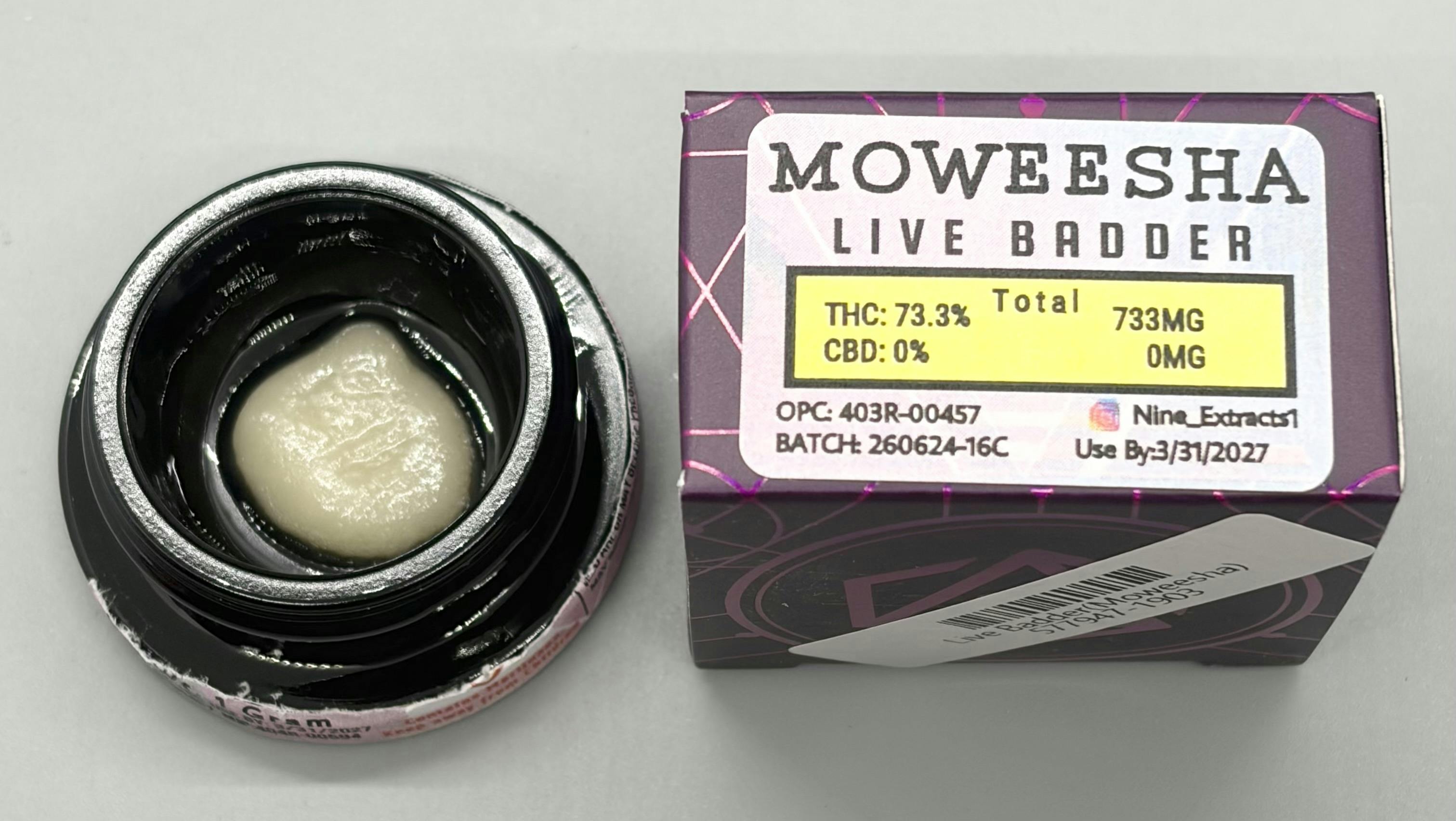 Nine Extracts 1g Live Badder | Moweesha