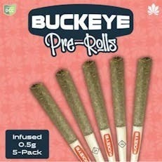 Buckeye Relief | Kiwi Jack | Hybrid | 2.5g (5pk) Infused Pre-roll