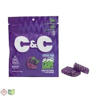 Chew & Chill | Sour Grape Gummies | Indica | 100mg THC | 50mg CBG | 50mg CBN | 10pc