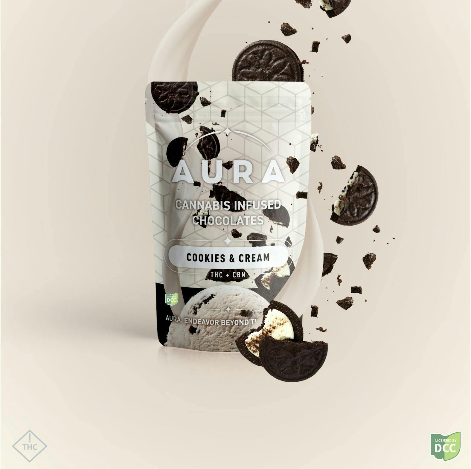 Aura | Cookies & Cream Chocolate Pieces | Hybrid | 100mg 10pc