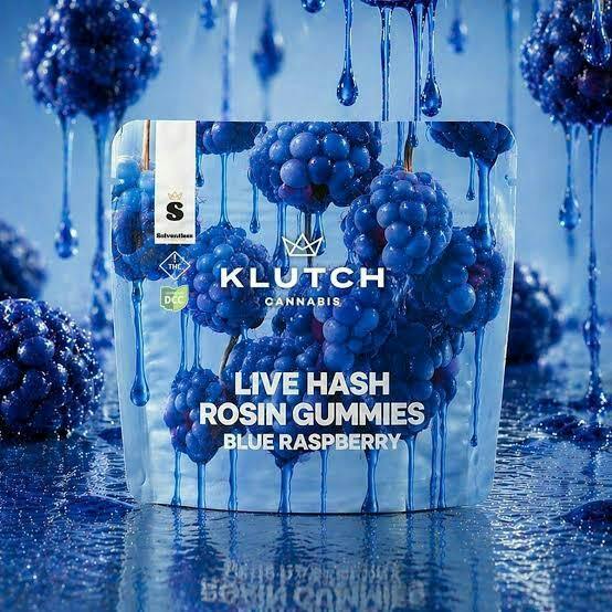 Klutch | Blue Raspberry Live Hash Rosin Gummies | Hybrid | 100mg 10pc