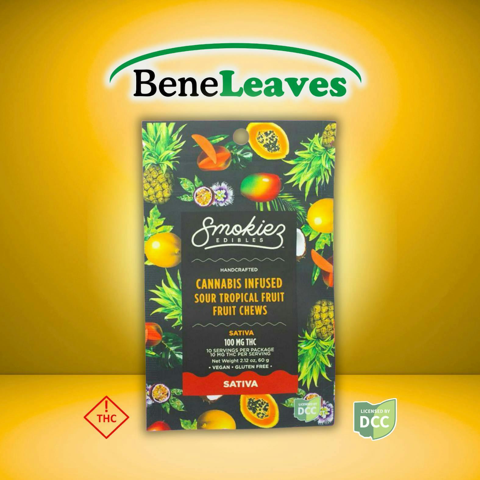 Smokiez | Sour Tropical Fruit Gummies | Sativa | 500mg 10pc