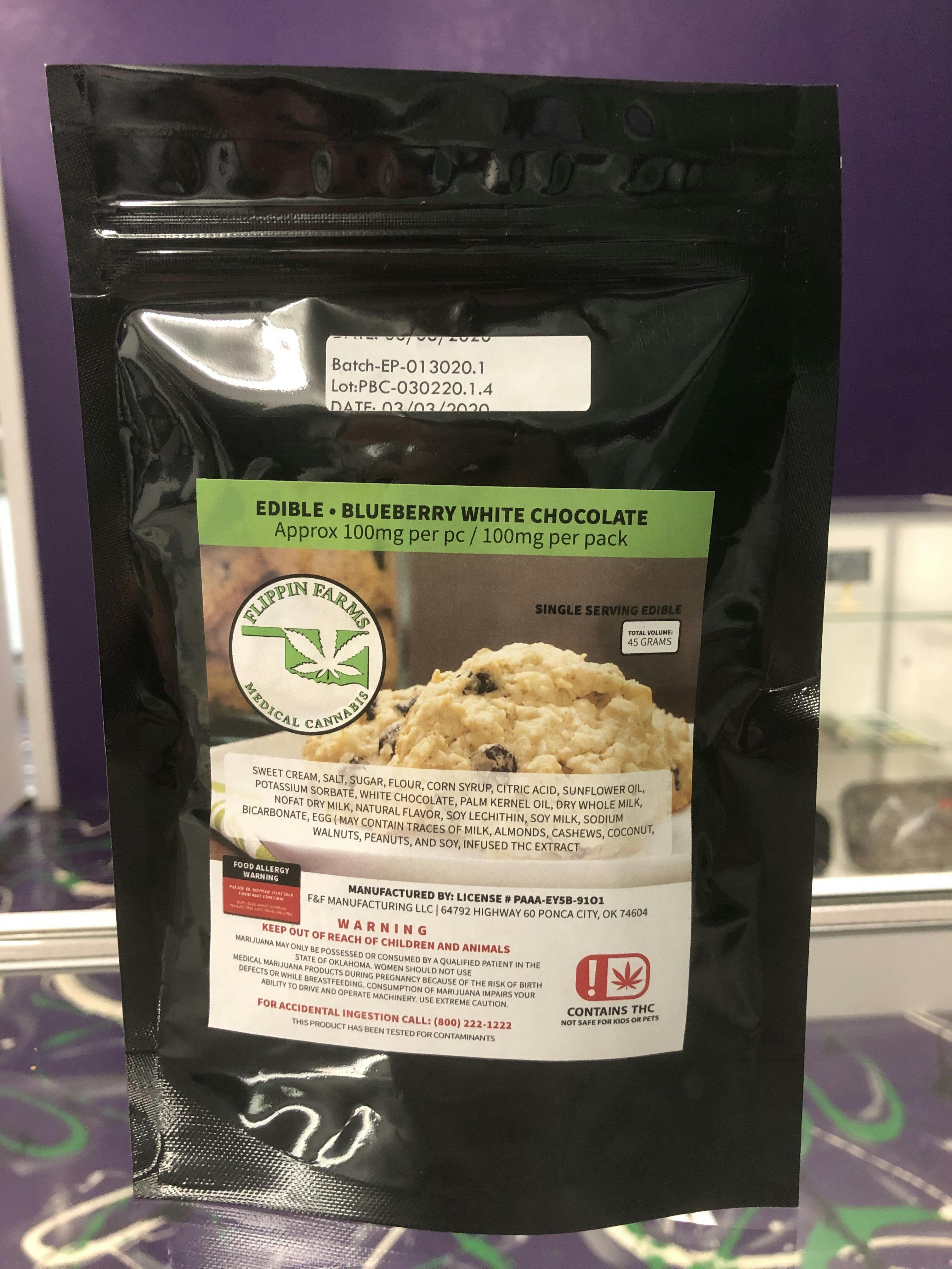 Flippin Farms 100mg Blueberry White Chocolate