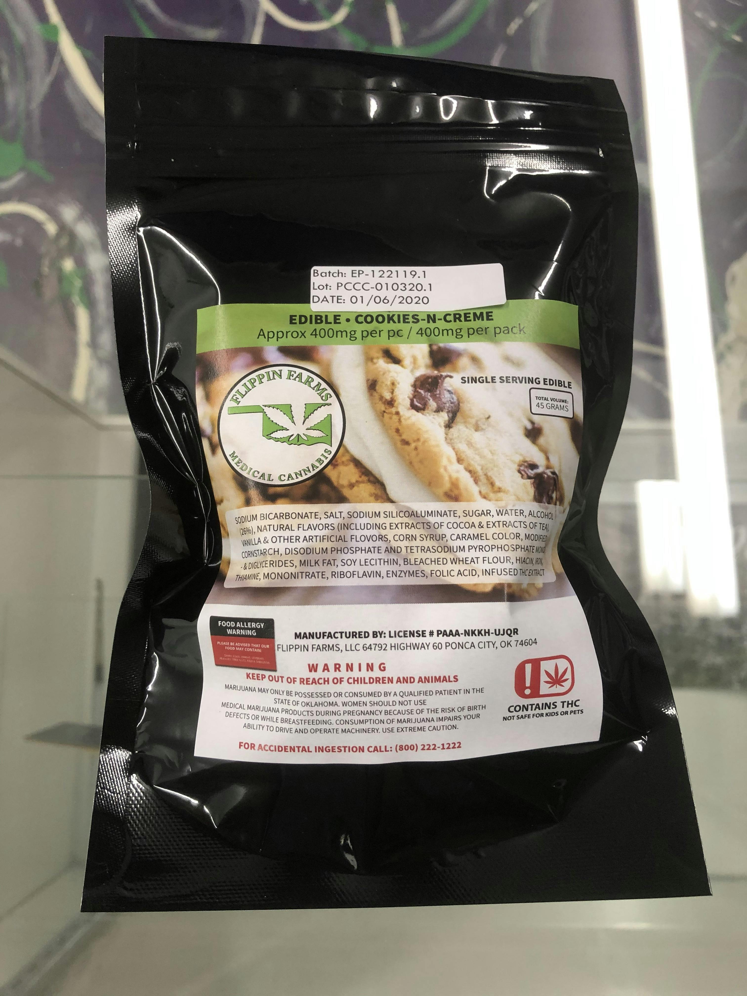 Flippin Farms 400mg Cookies and Creme Cookie
