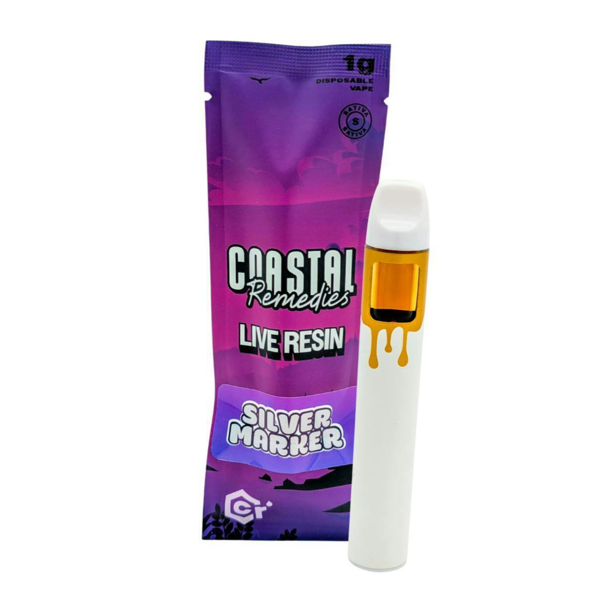 Silver Marker | 1g Live Resin Disposable | Coastal Remedies