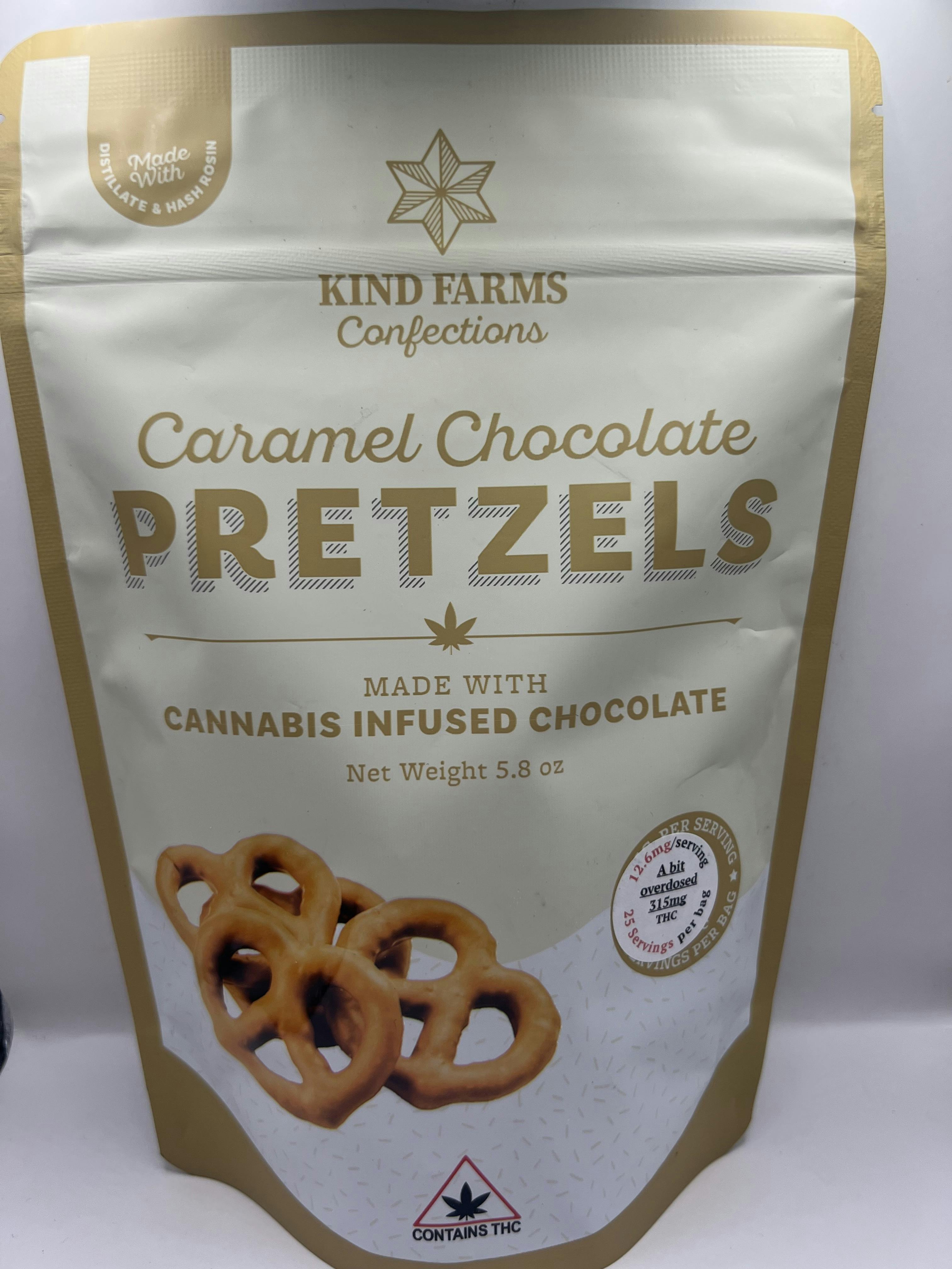 315mg Caramel Chocolate Pretzels (Kind Farms)
