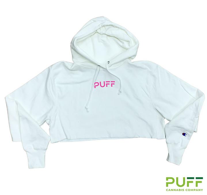 PUFF Cropped Hoodie White