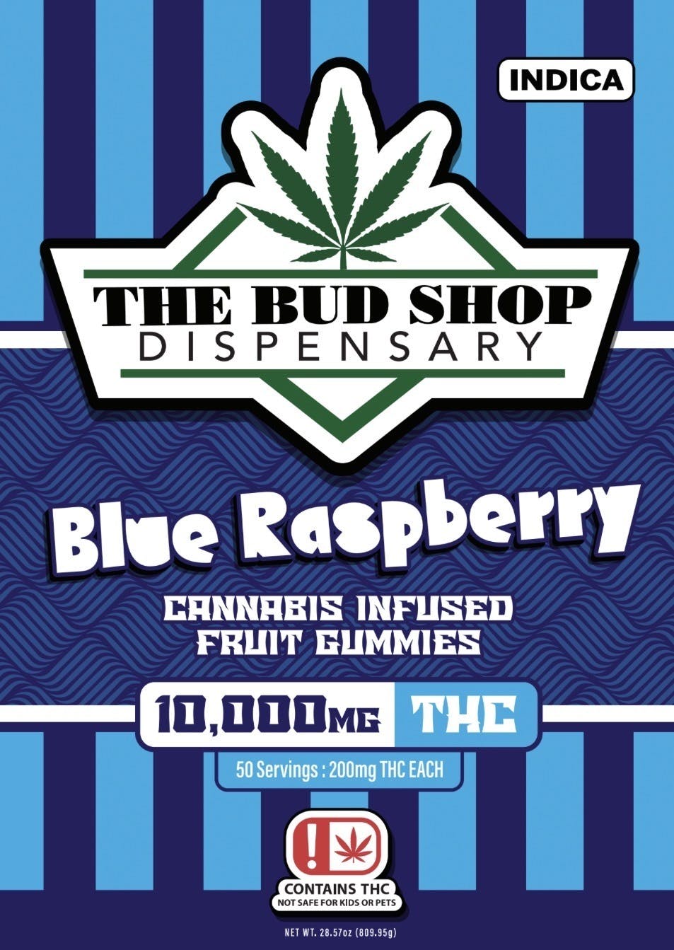 BUD SHOP BLUE RASP GUMMY 10,000mg