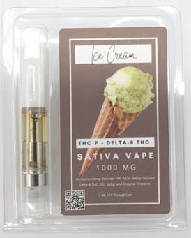 No Card Required THC - Ice Cream - 1g Sativa Vape Cart