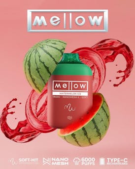 Nicotine Vape - Mellow - Watermelon Ice or Strawberry Ice 5% 15ml Disposable