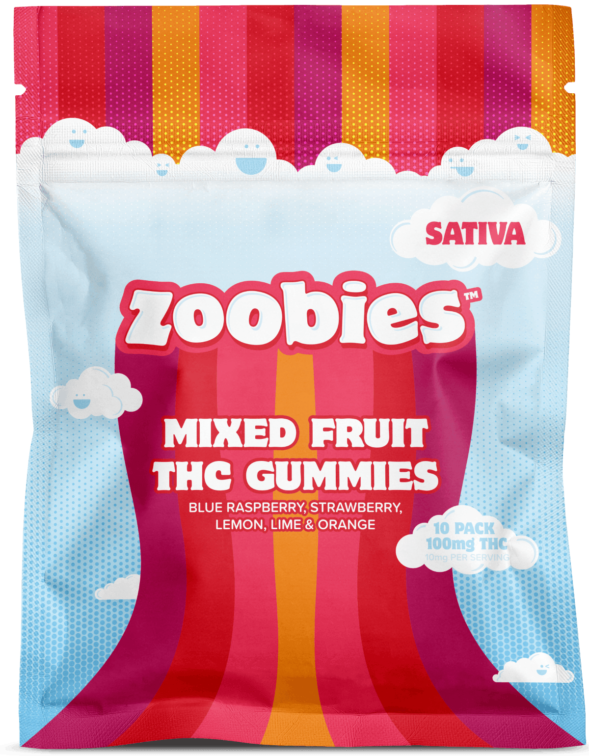 Zoobies | Mixed Fruit | Sativa Gummies | 100mg | 10ct | 10mg/ea by Zoobies