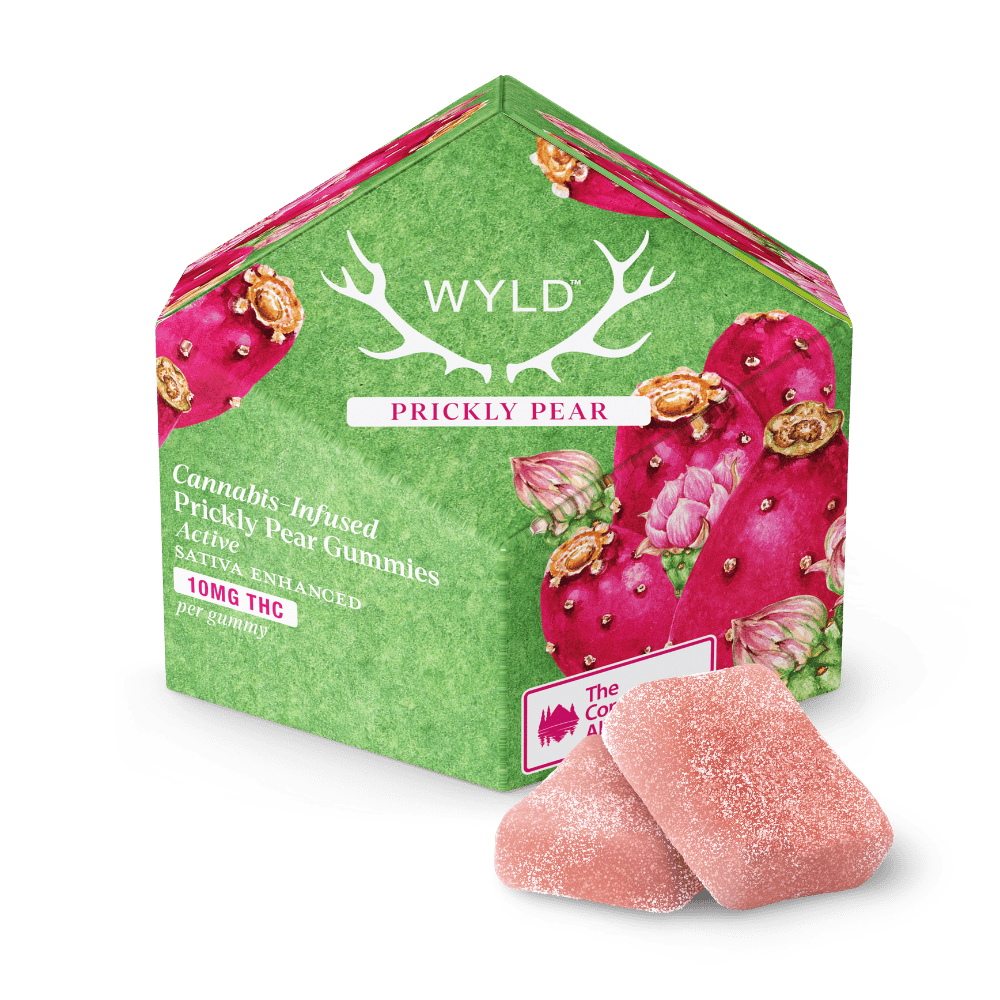 WYLD | Prickly Pear Sativa Enhanced Gummies | 100mg | 10ct | 10mg/ea