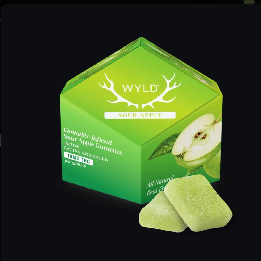 Sour Apple Sativa Enhanced Gummies | 100mg | 10ct | 10mg/ea