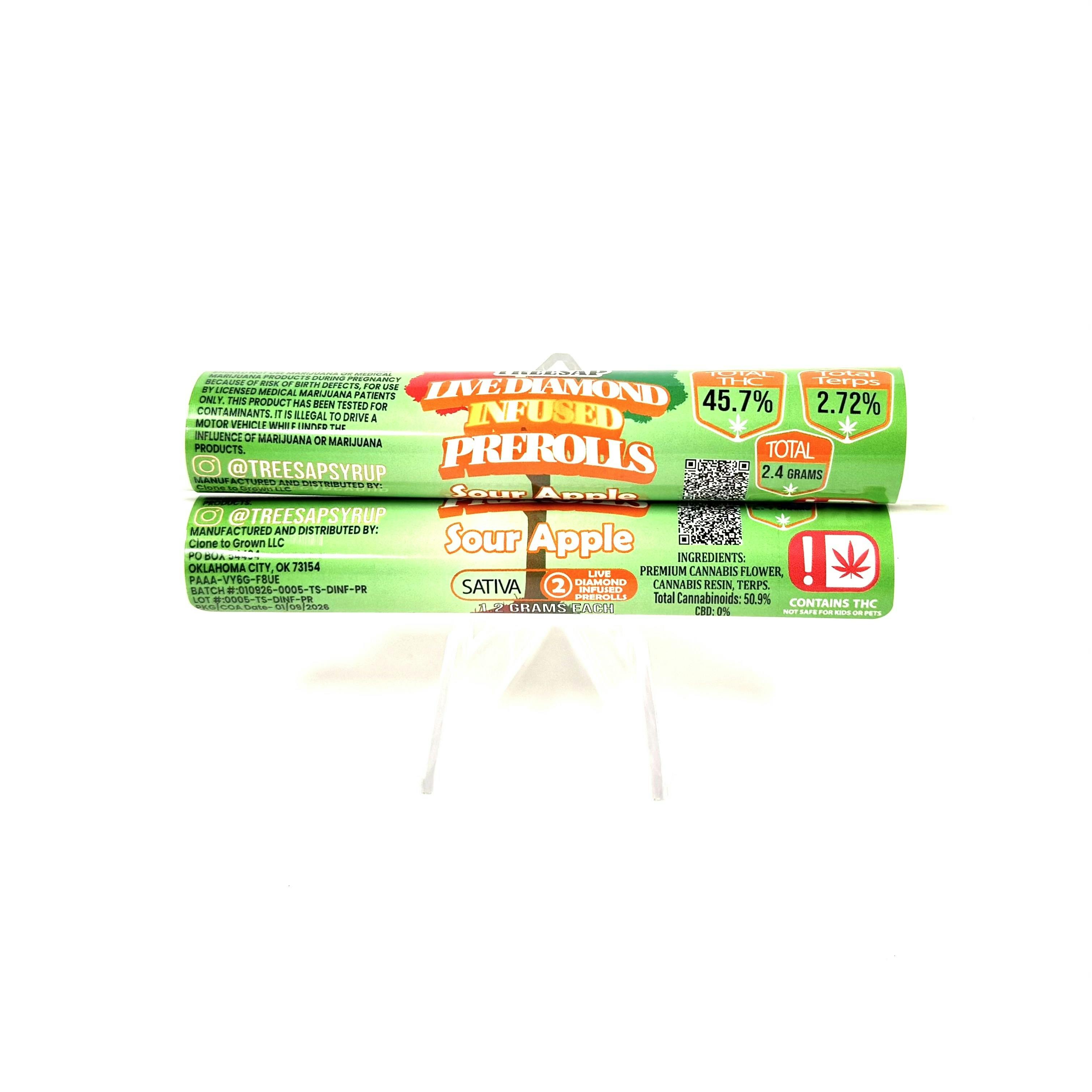 Cartel Oil Co | Sour Apples | Diamond Infused Joints | 1.2g each | 2pk by Cartel Oil Co