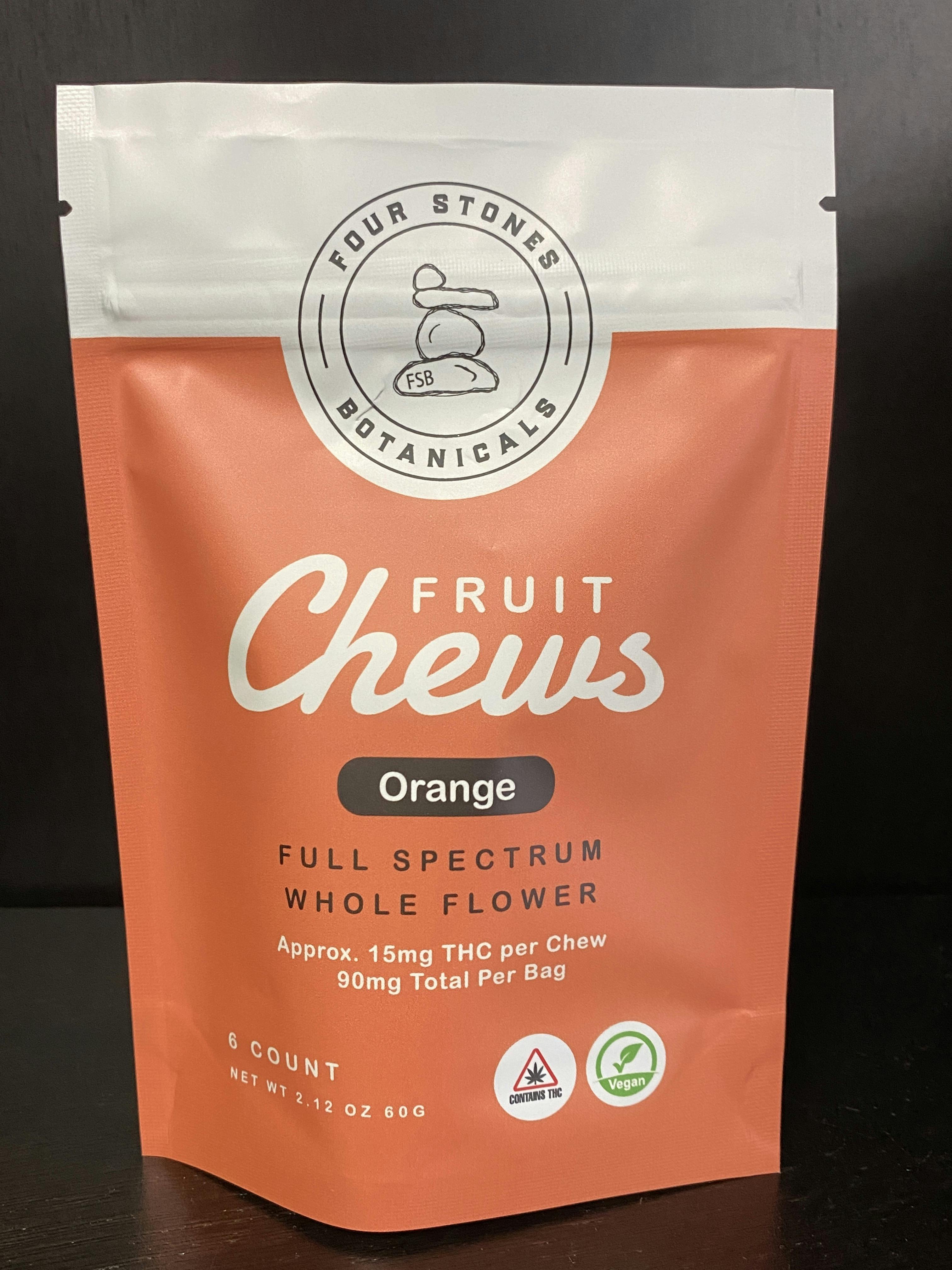 Four Stones Botanicals Full Spectrum Orange Fruit Chews 90mg THC