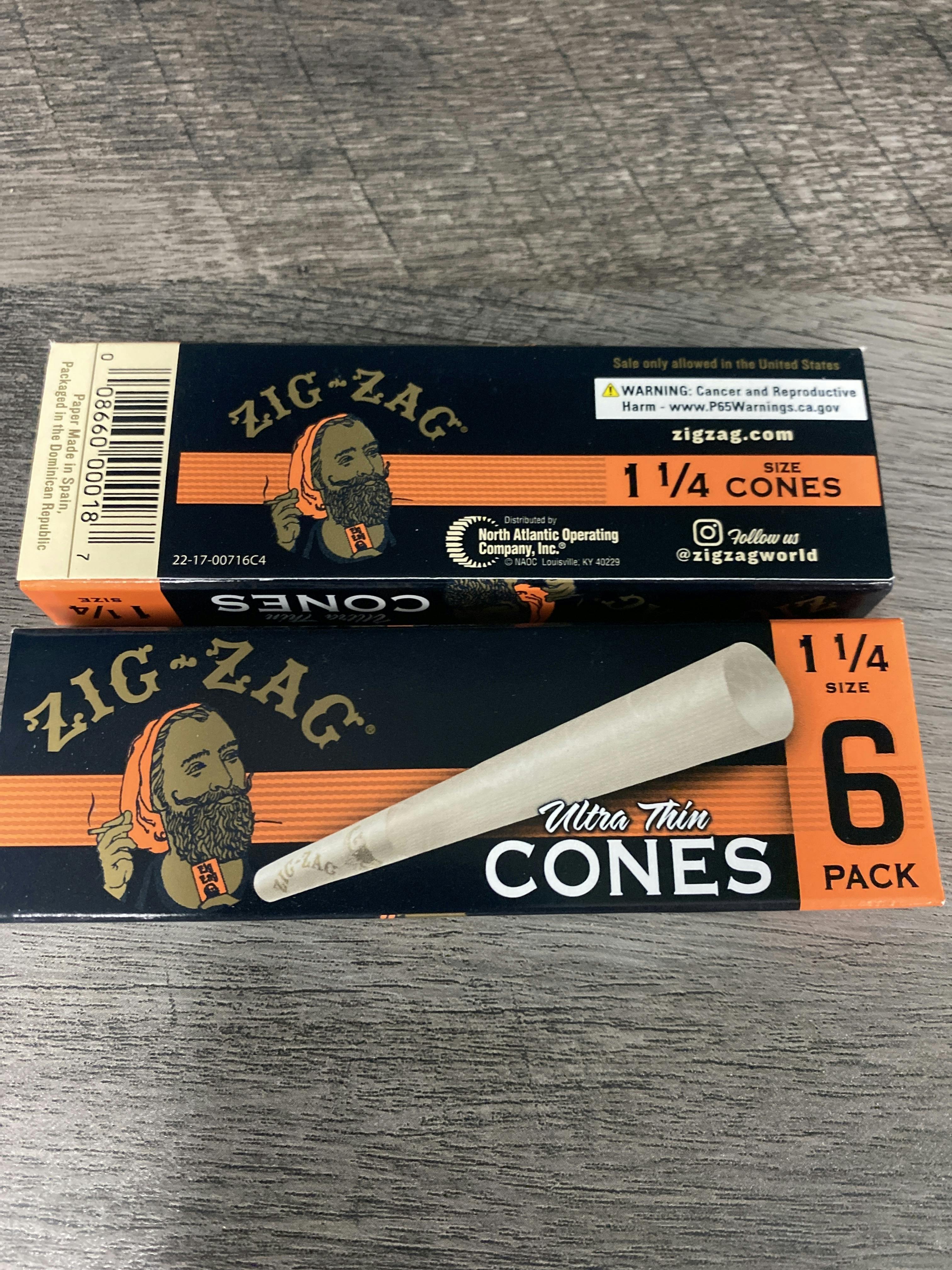 ZIG-ZAG Ultra Thin Cones 6 Pack Size 1 1/4