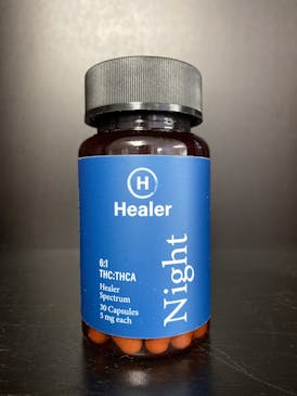 Healer Capsules “Night” 5mg 6:1 THC:THCA 30 Pack by Healer Cannabis