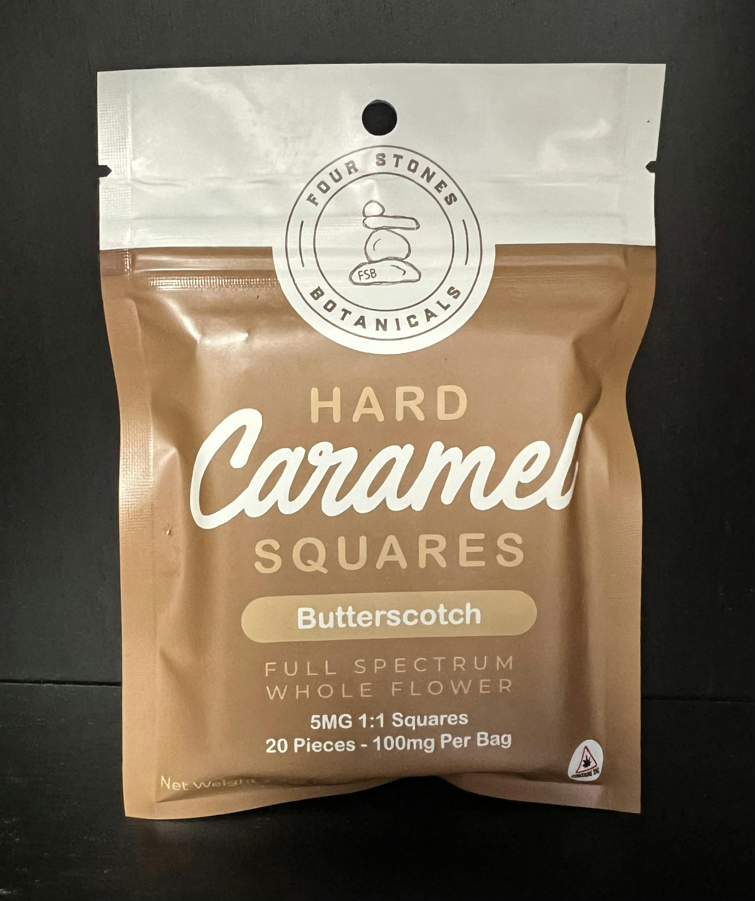 100mg Butterscotch Hard Caramel Squares by Four Stones Botanicals