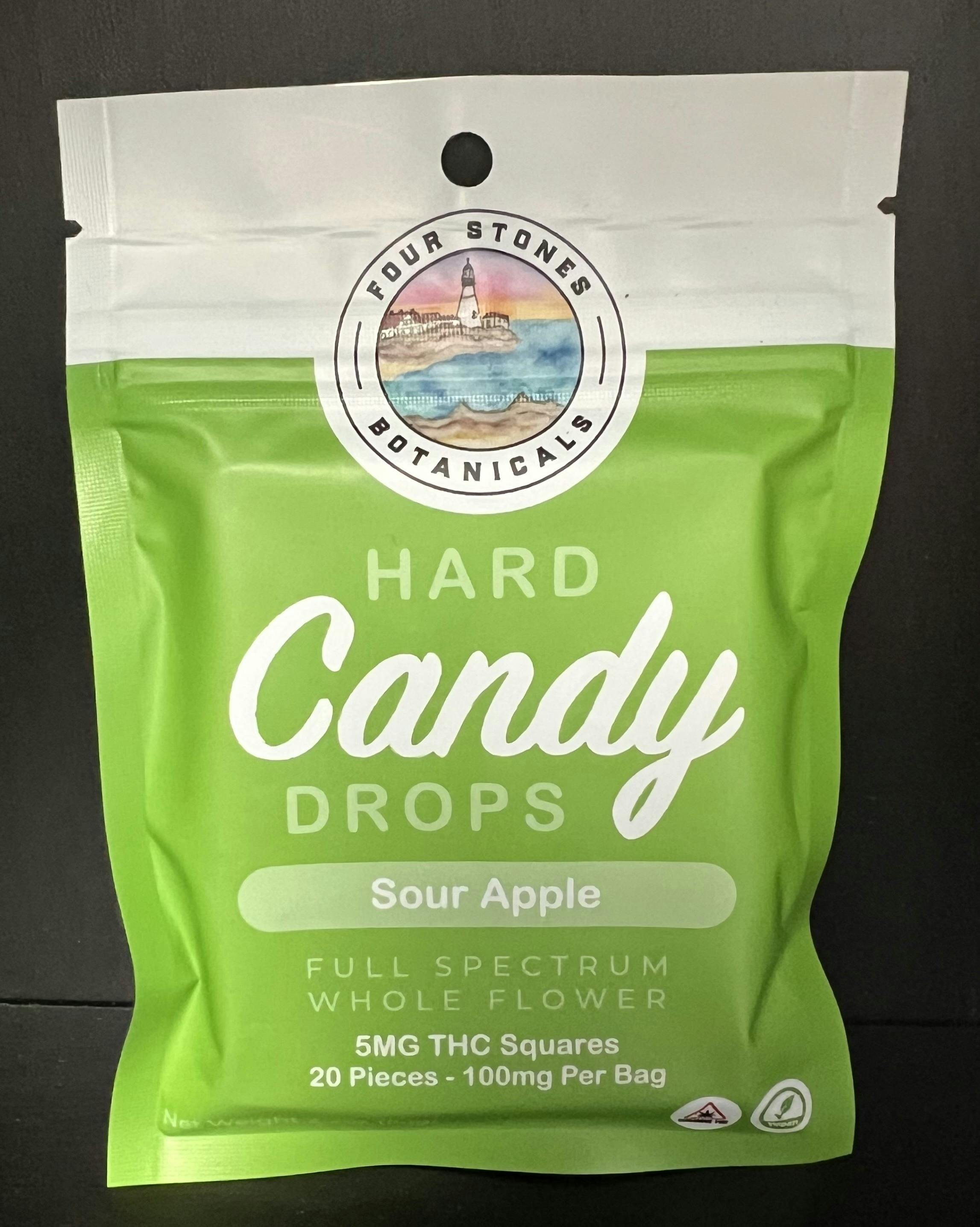 100mg Sour Apple Hard Candy Drops by Four Stones Botanicals