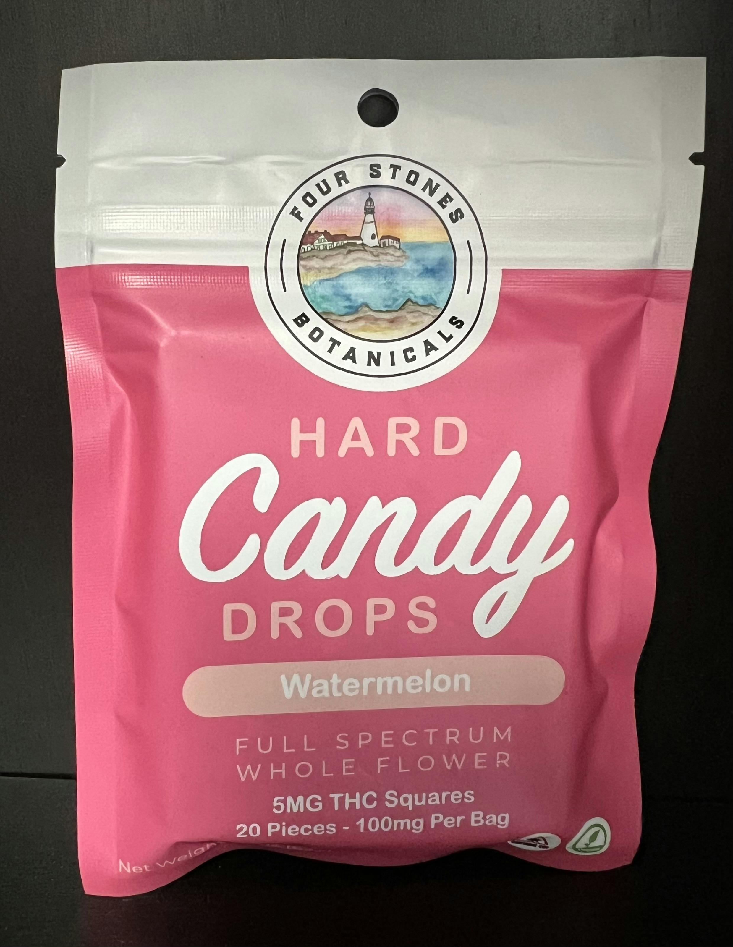 100mg Watermelon Hard Candy Drops by Four Stones Botanicals