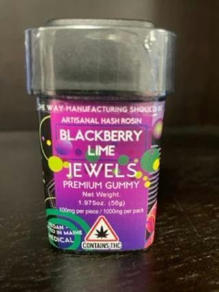 1000mg (100mg Per Piece) Blackberry Lime Jewels Premium Hash Rosin Gummy by The Hashery