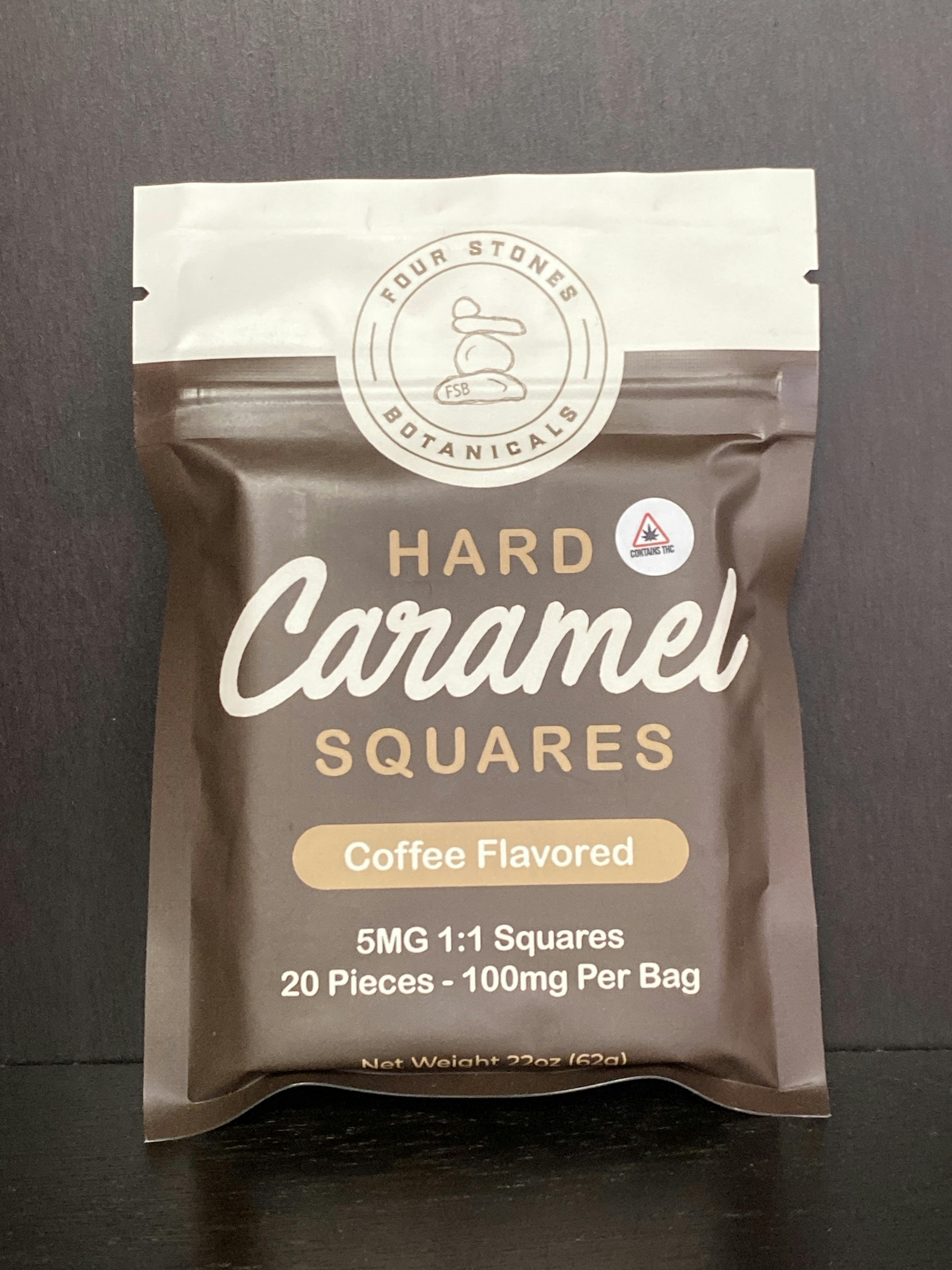 100mg 1:1 Coffee Flavored Hard Caramel Squares by Four Stones Botanicals