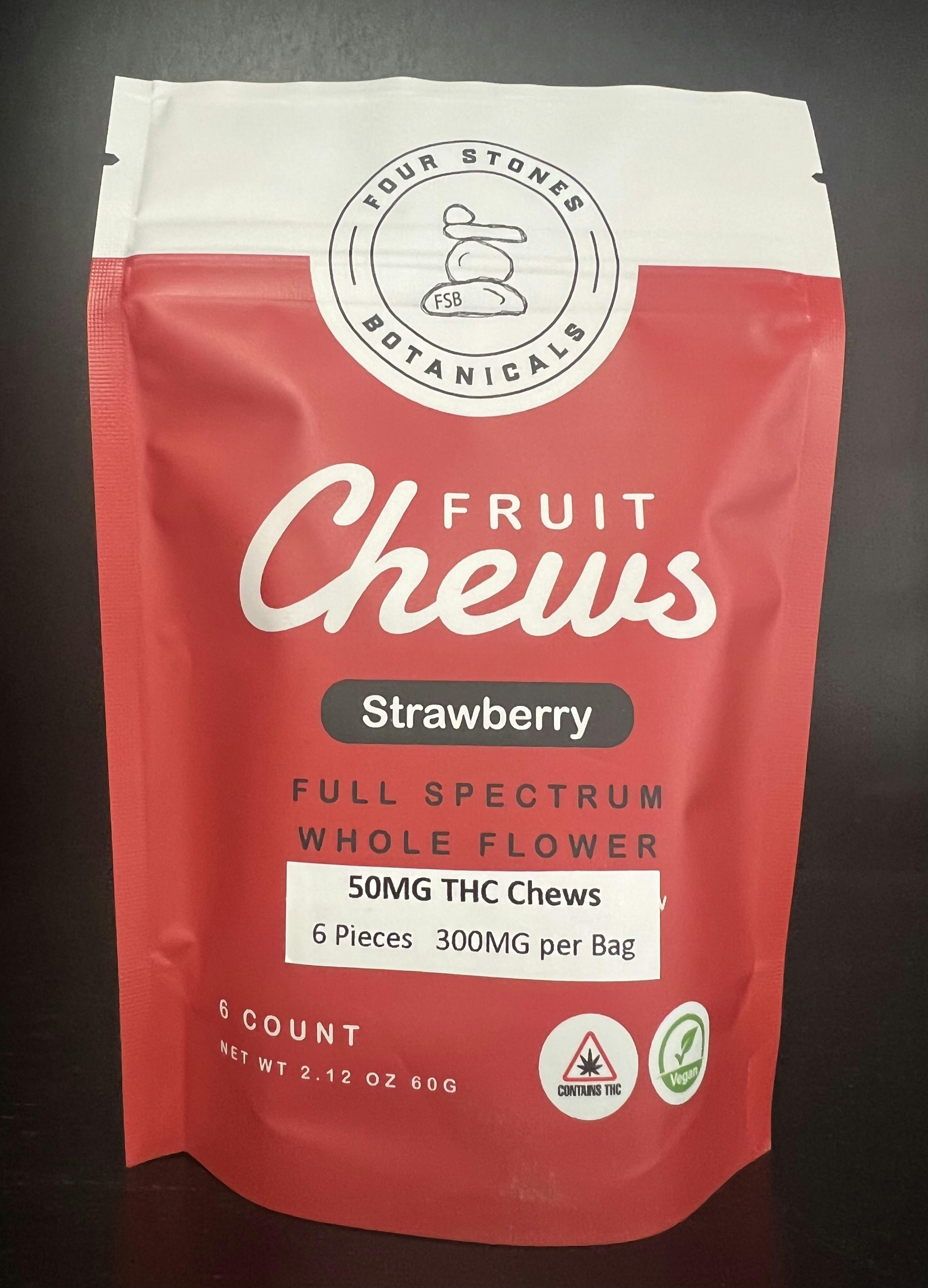 Strawberry - Four Stones Botanicals Full Spectrum Fruit Chews 300mg (50mg ea.)