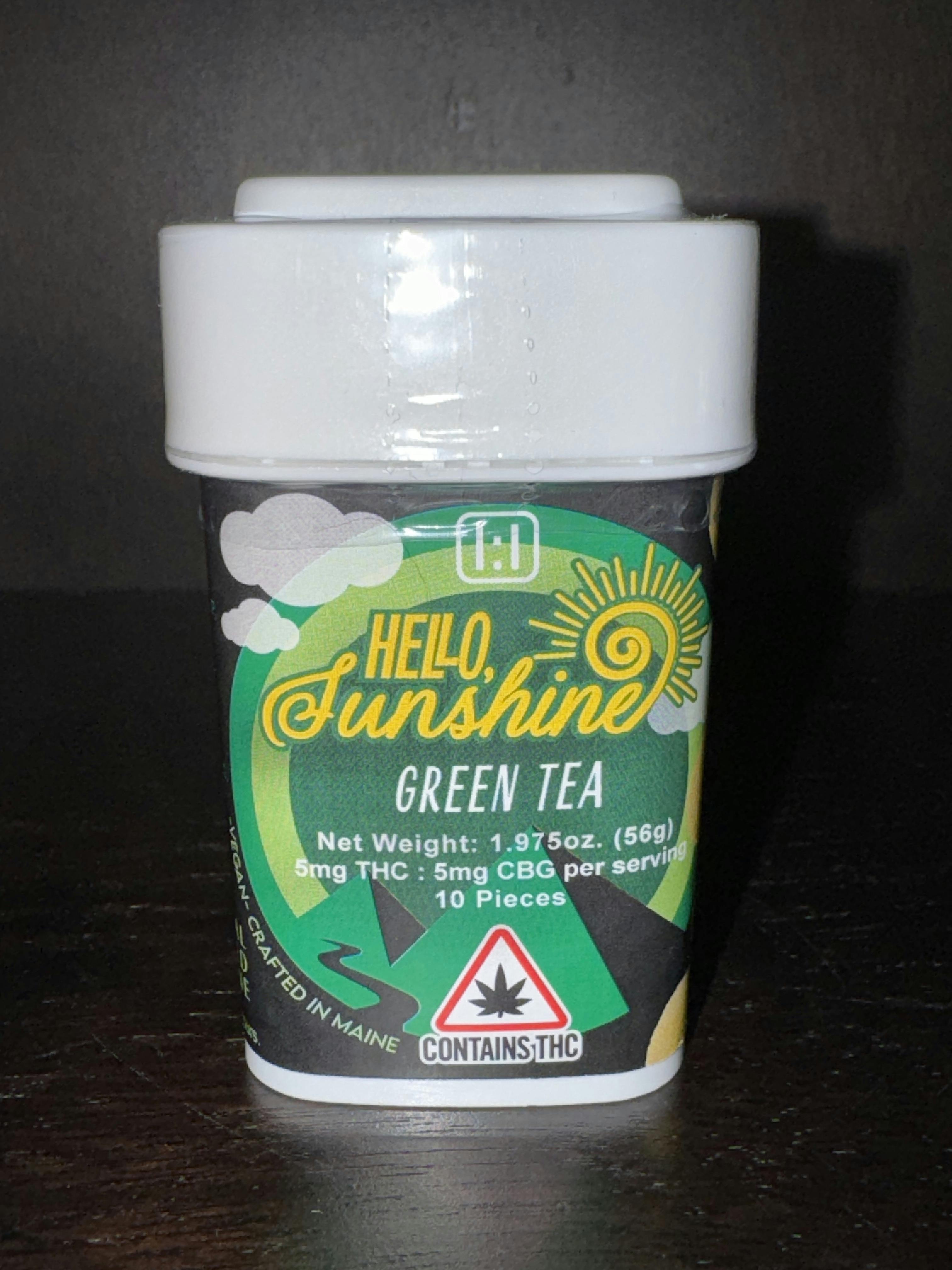 Hello, Sunshine 1:1 50mg THC: 50mg CBG Green Tea Jewels Hash Rosin Gummy by The Hashery