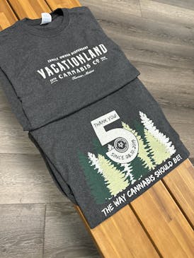 VCC 5th Anniversary T-Shirt by Vacationland Cannabis & Rogue Life Maine