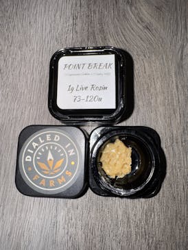 Point Break - Live Hash Rosin 73-120u 1g by Dialed-In Farms