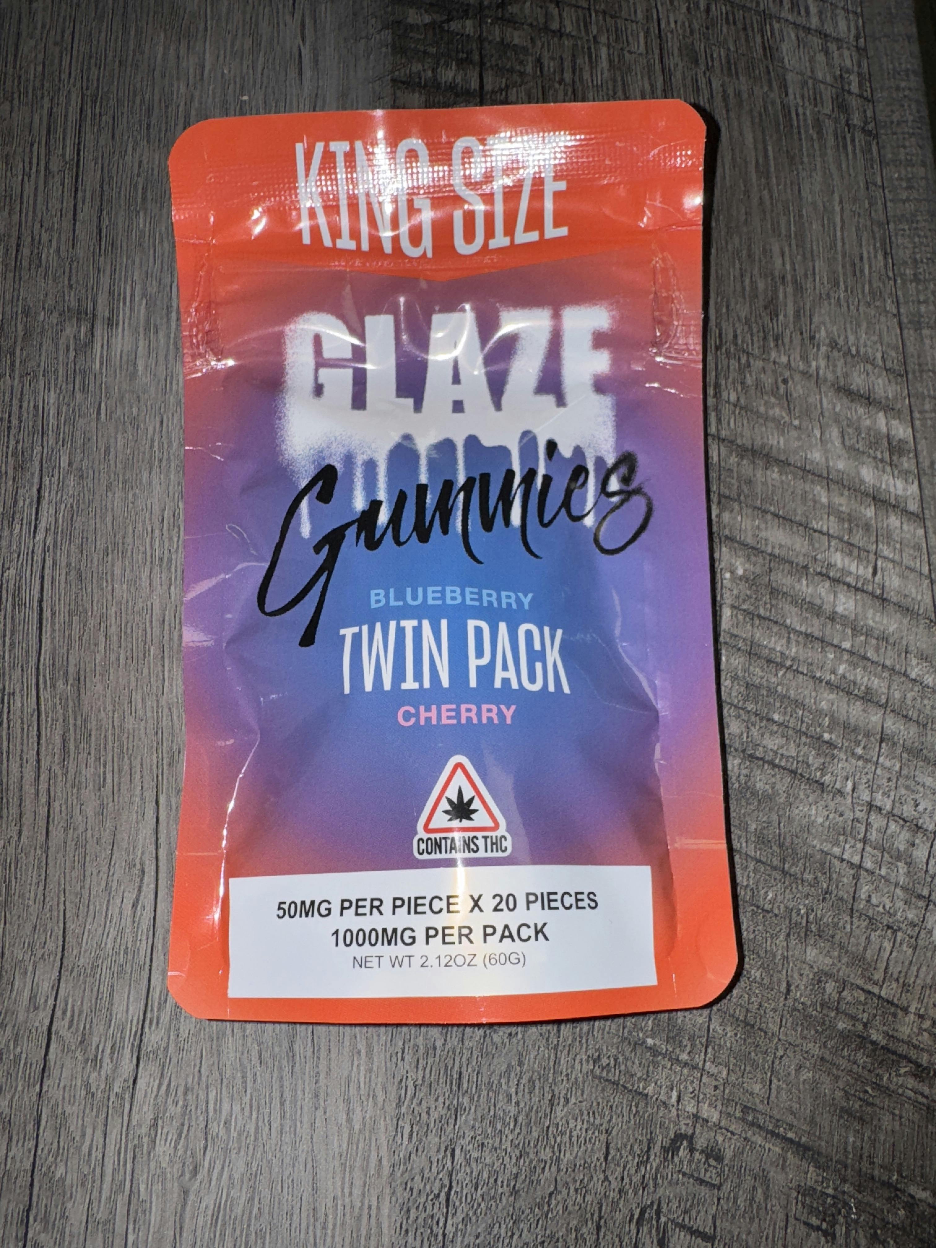 Glaze | Twin Pack Blueberry + Cherry Gummies | 1000mg (MED) by Glaze