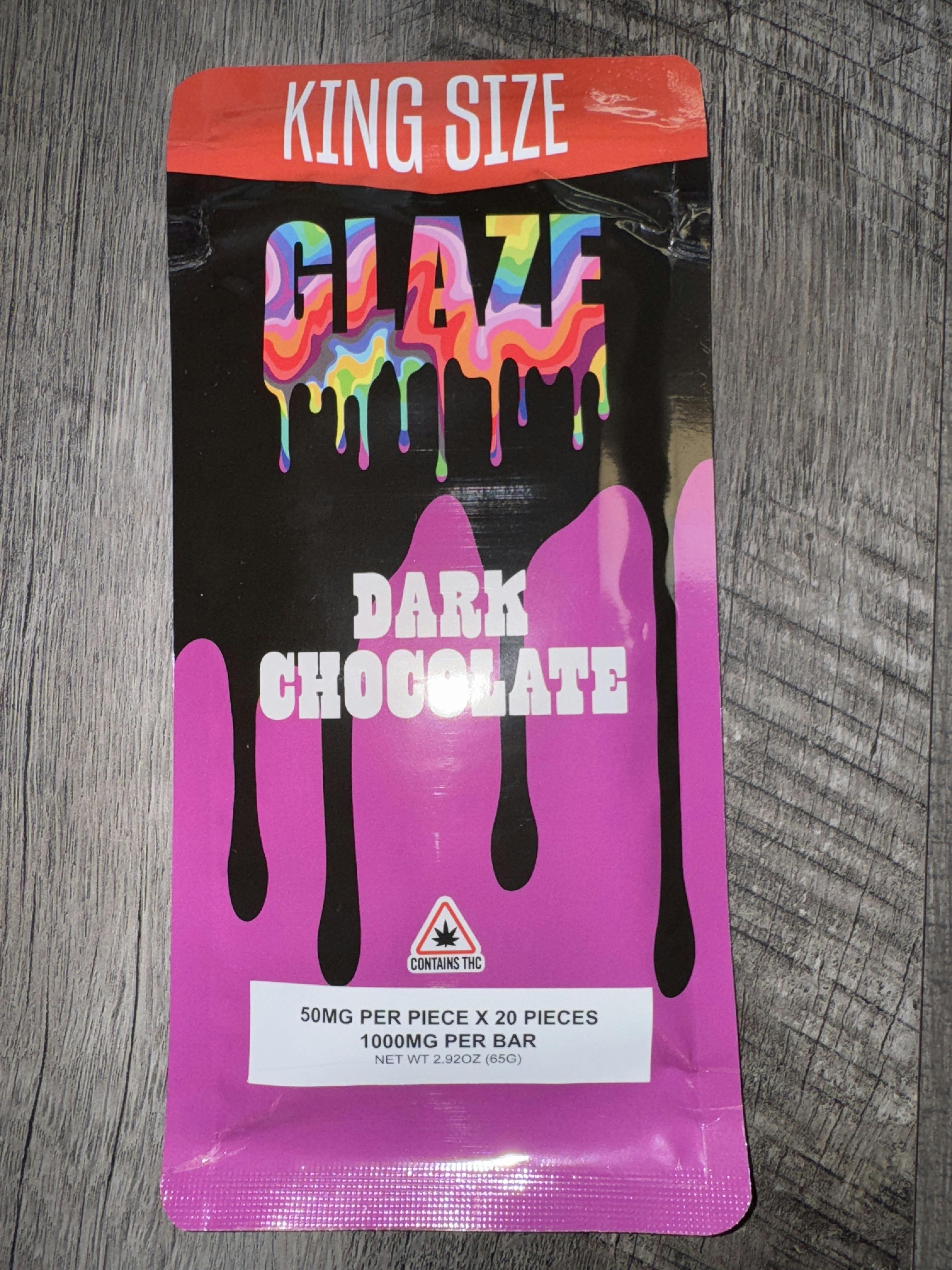 Glaze Dark Chocolate Bar 50mg King Size 20pc 1000mg by Glaze