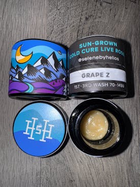 Grape Z - Sun Grown Cold Cure Live Rosin 1g by Selene & Helios Hash