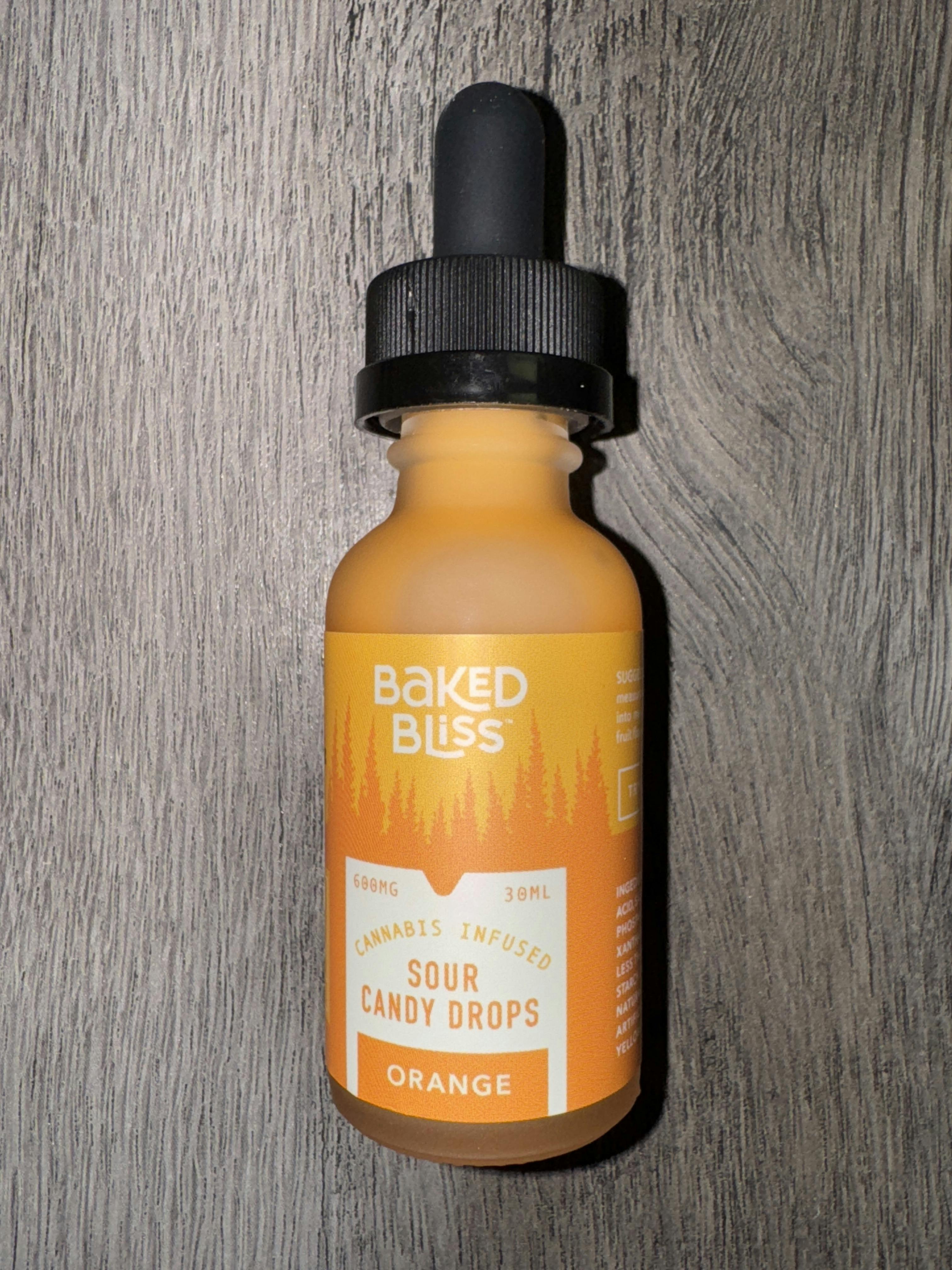 600mg Orange Sour Candy Drops by Baked Bliss