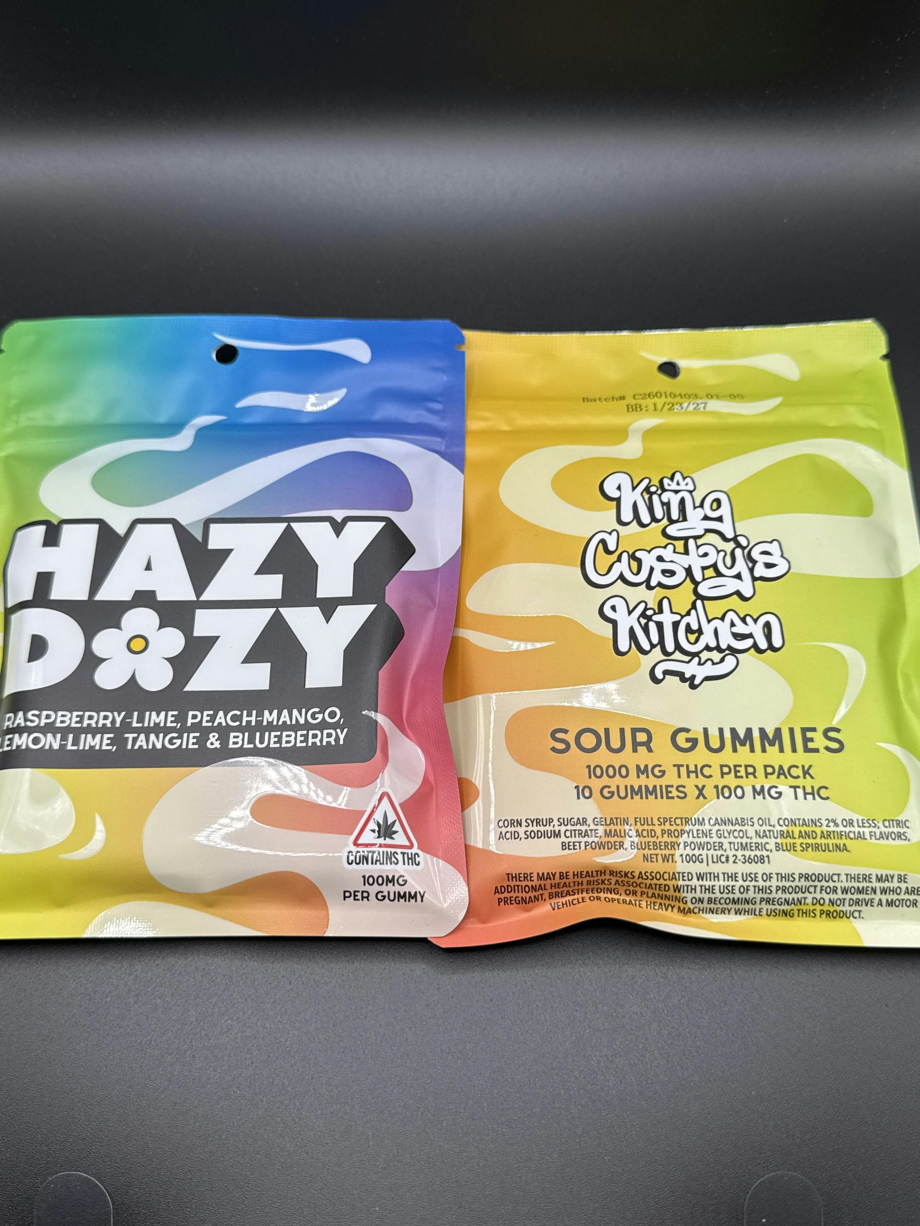 1000mg Hazy Dazy Full Spectrum Sour Gummies by King Custy’s Kitchen
