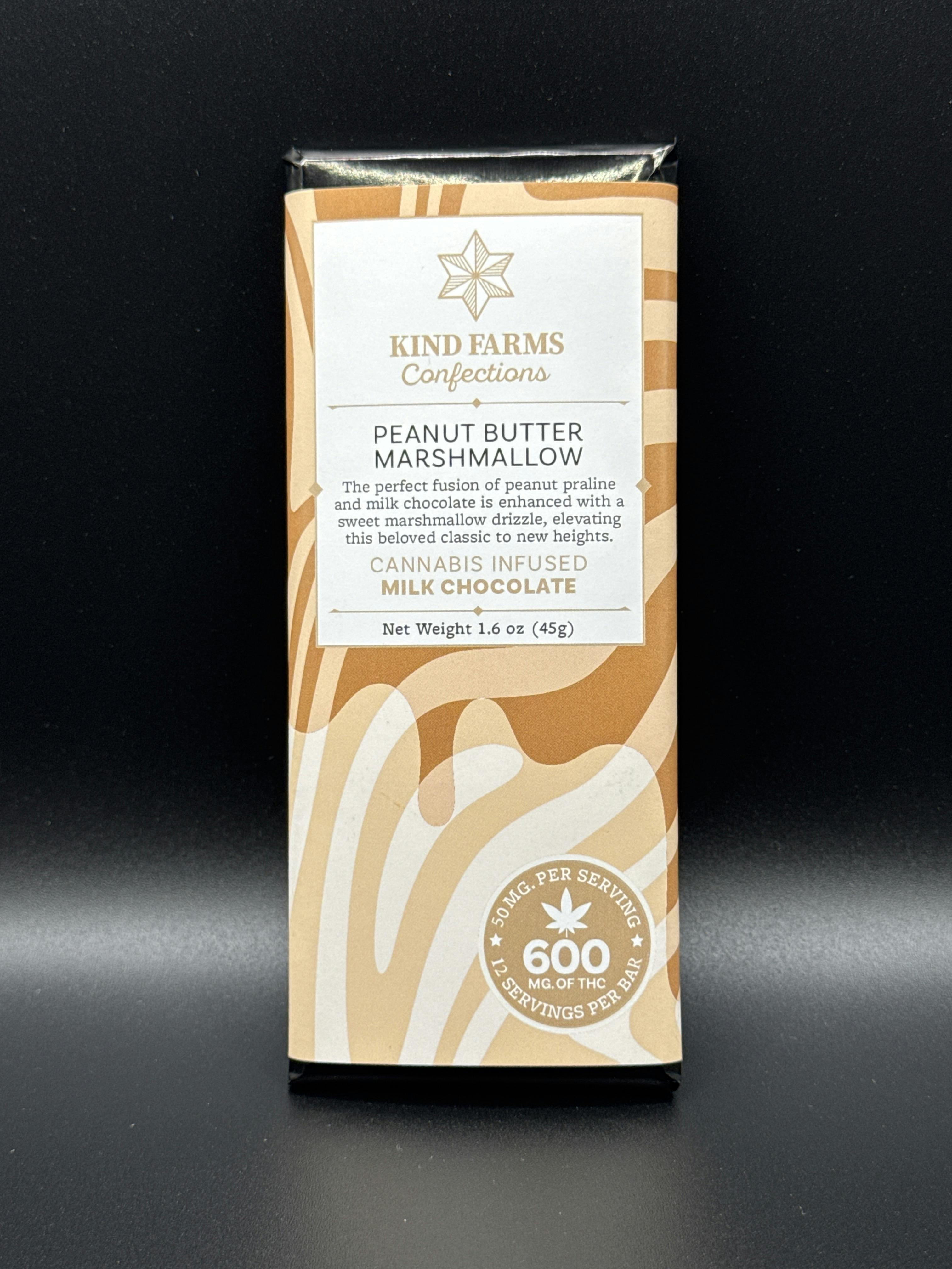 600mg Peanut Butter Marshmallow Milk Chocolate Bar by Kind Farms Confections
