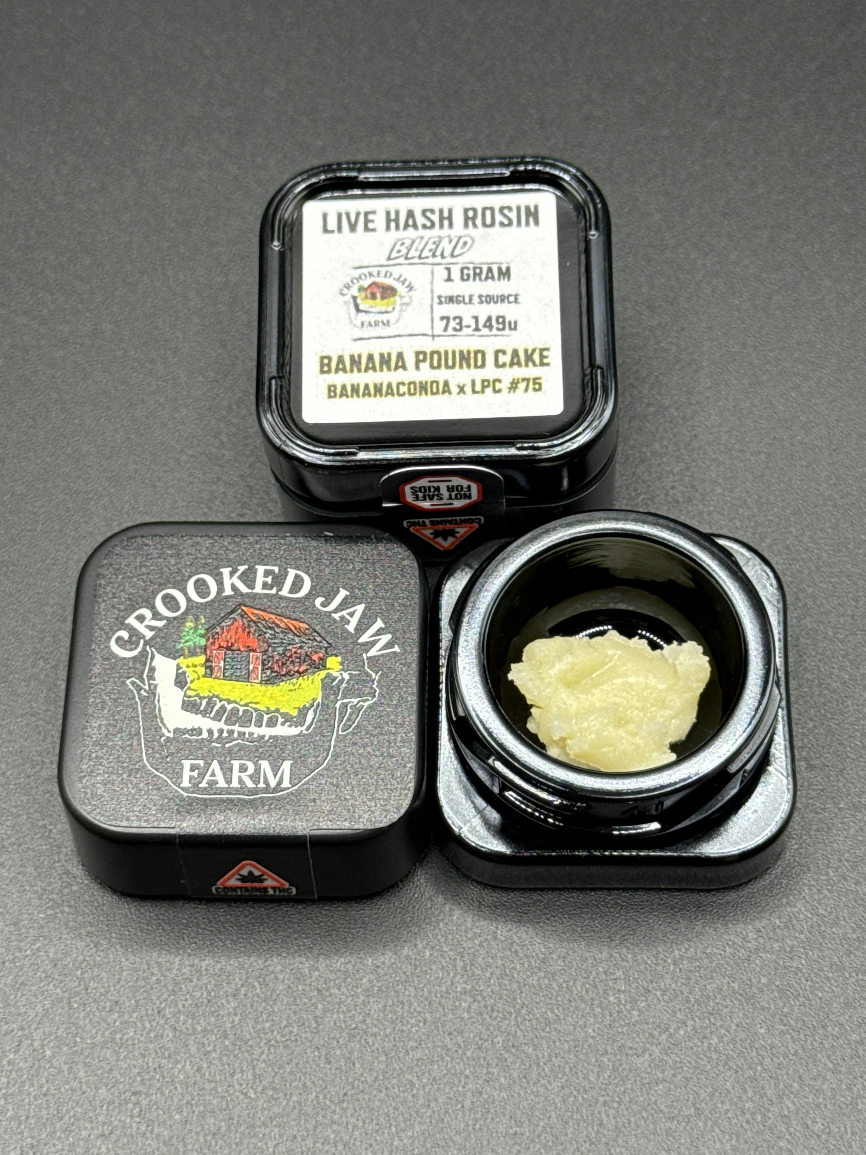 Banana Pound Cake - 1g Live Hash Rosin 73-149u by Crooked Jaw Farm
