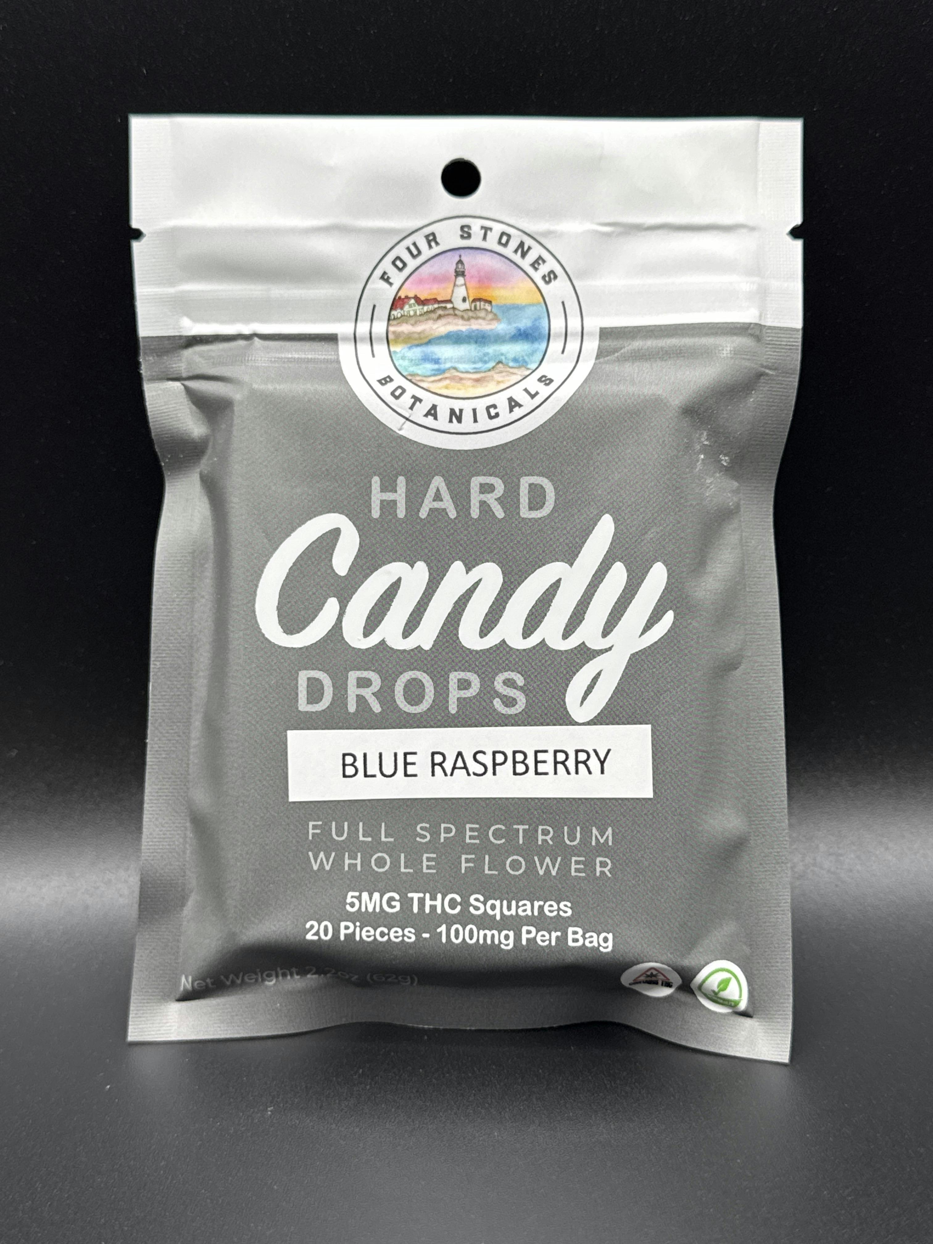 Blue Raspberry Hard Candy Drops - 100mg (5mg ea.) by Four Stones Botanicals