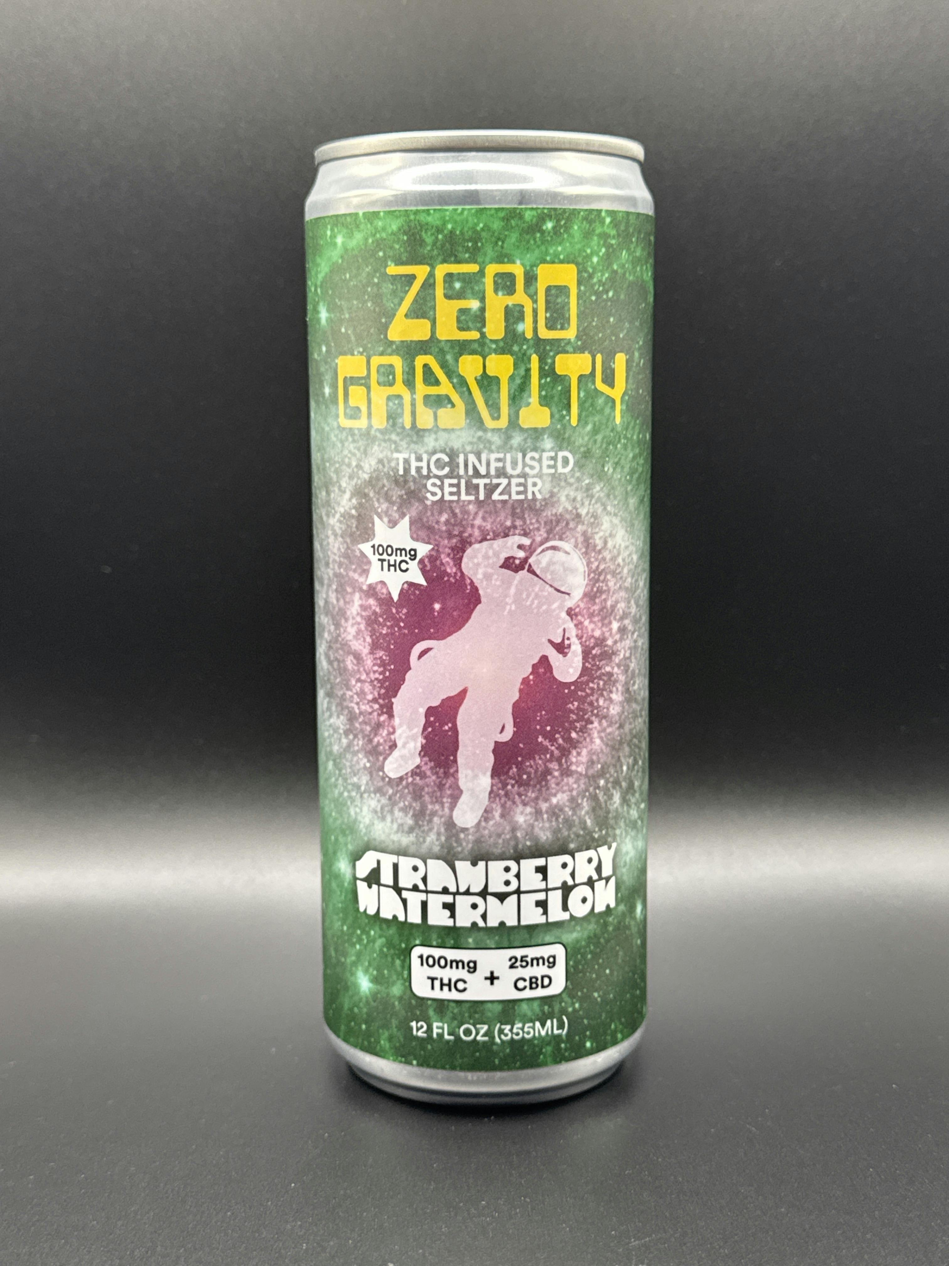 Strawberry Watermelon Seltzer - 100mg THC 25mg CBD Drink by Zero Gravity Cannabis