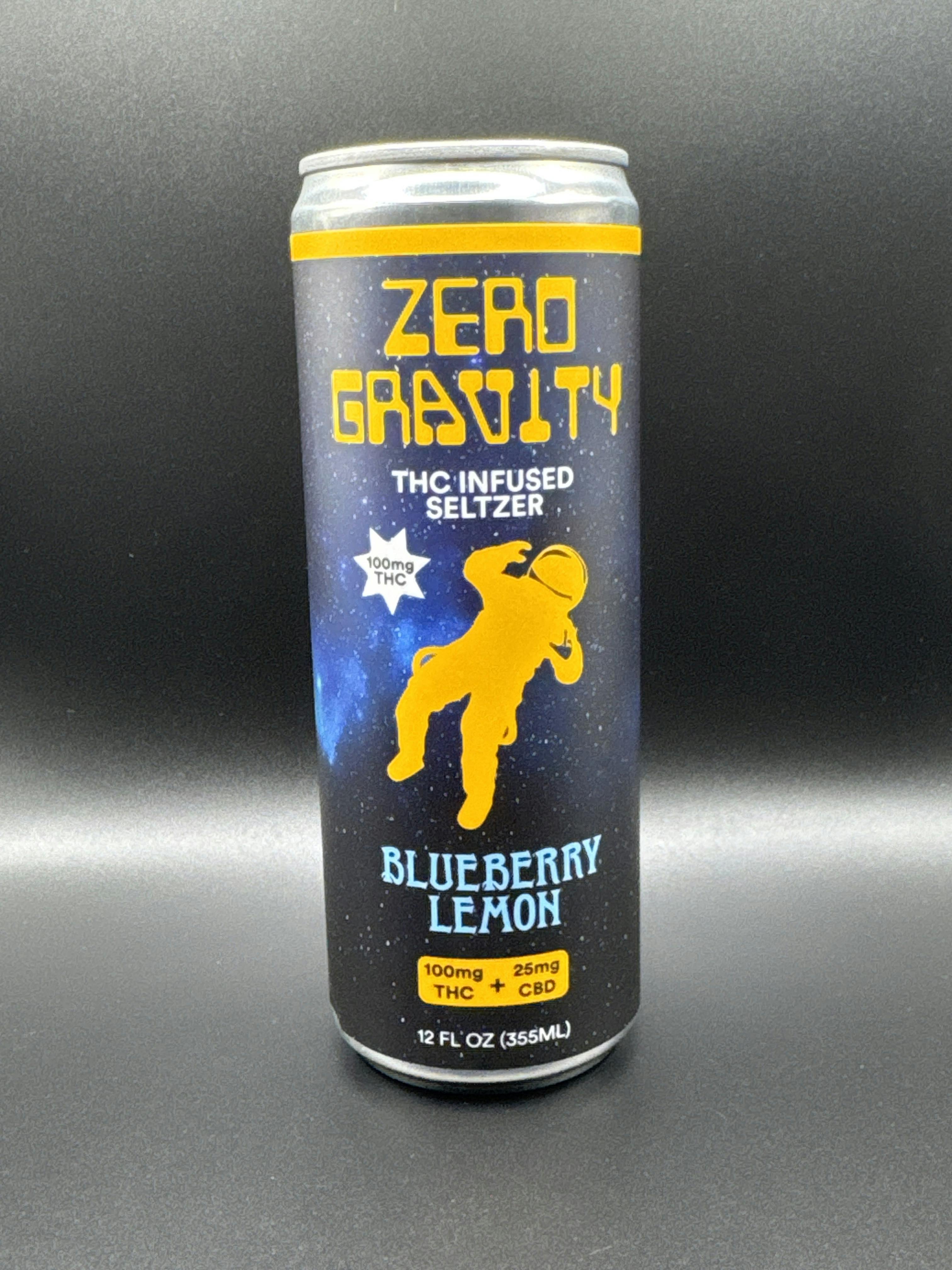 Blueberry Lemon Seltzer - 100mg THC 25mg CBD Drink by Zero Gravity Cannabis
