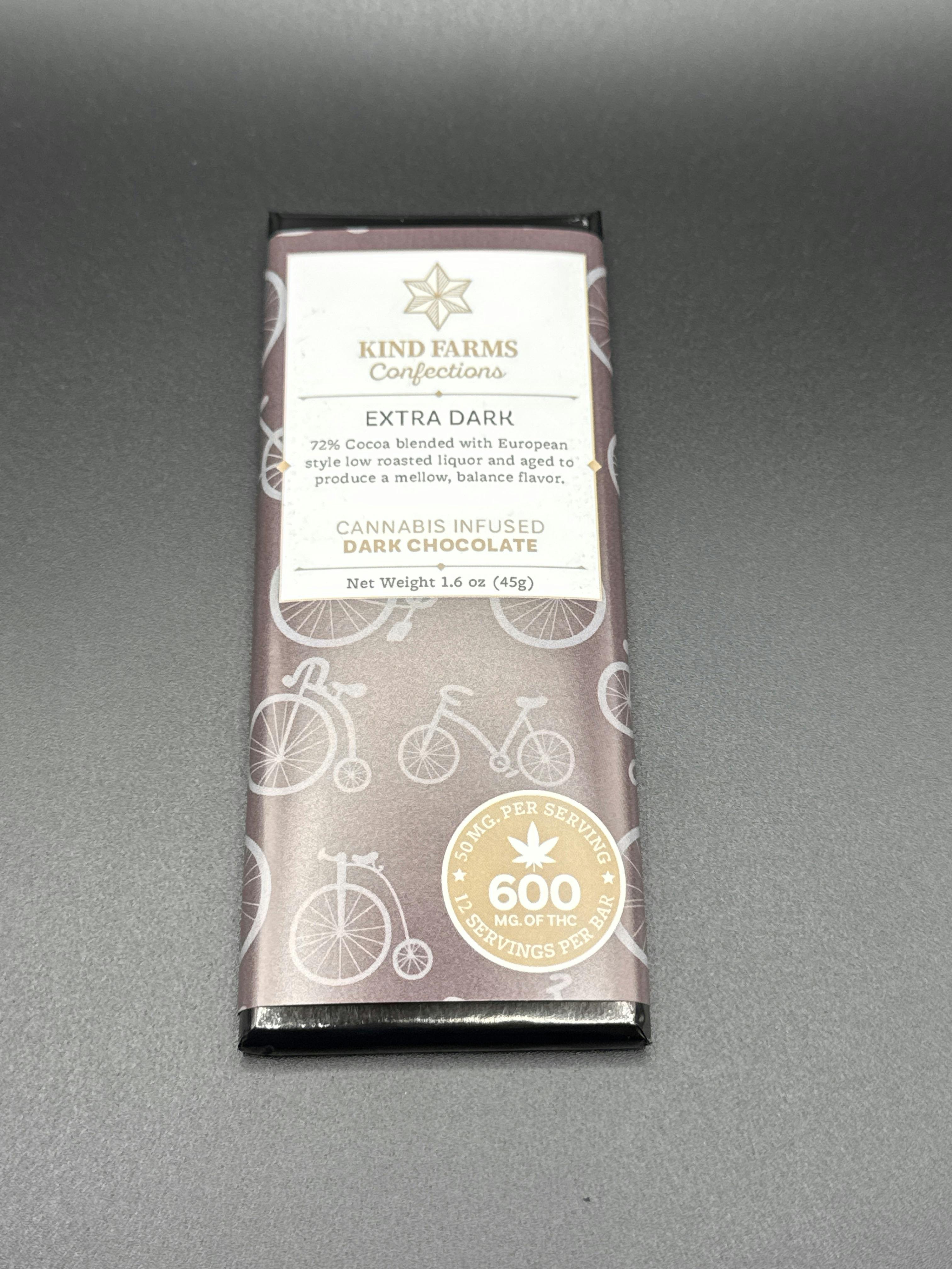 600mg Extra Dark Chocolate Bar by Kind Farms Confections