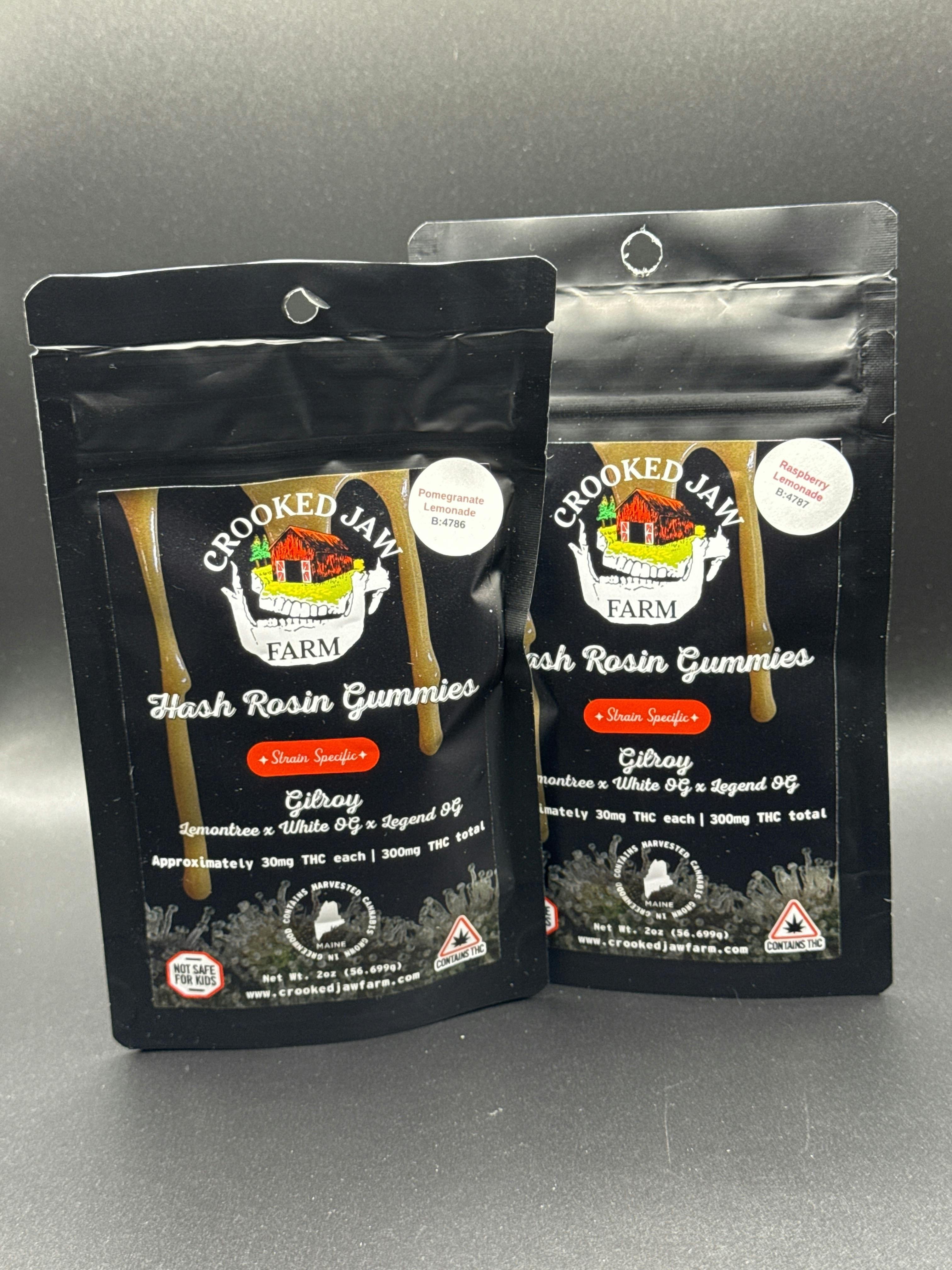 300mg Strain Specific Hash Rosin Gummies - Gilroy by Crooked Jaw Farm