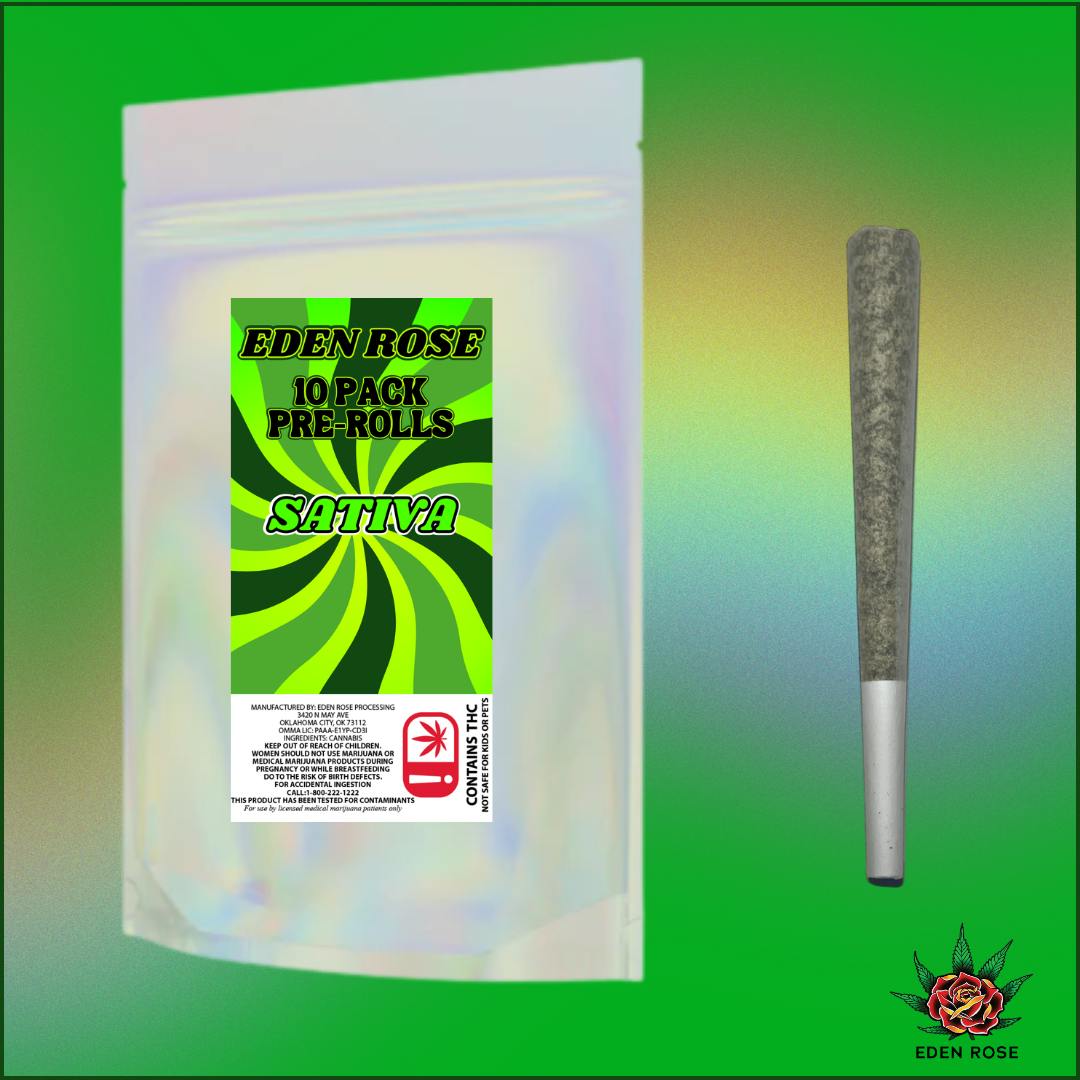 Eden Rose 10 pack of Pre-rolls (Sativa)