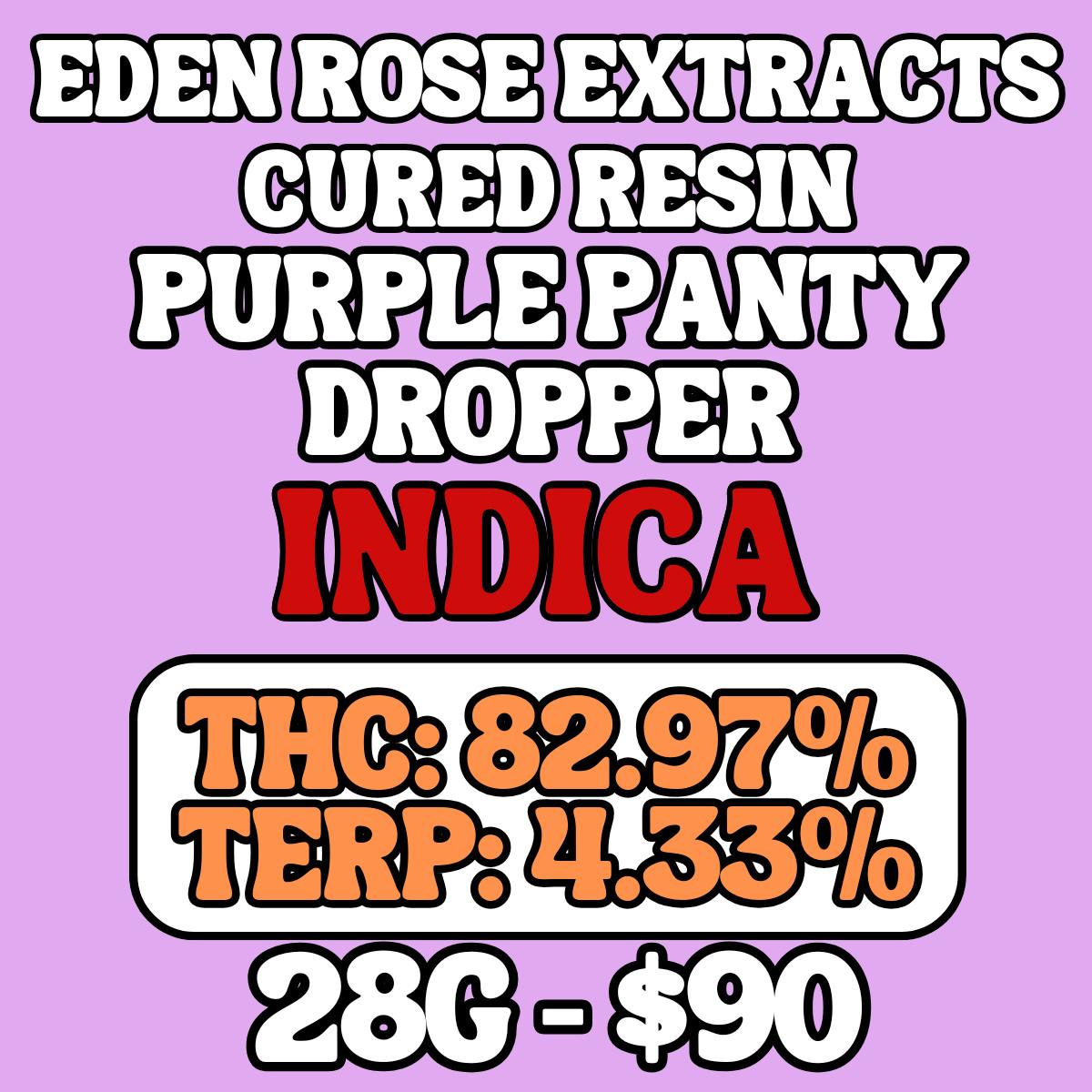 28g Cured Resin BHO - Purple Panty Dropper - Indica