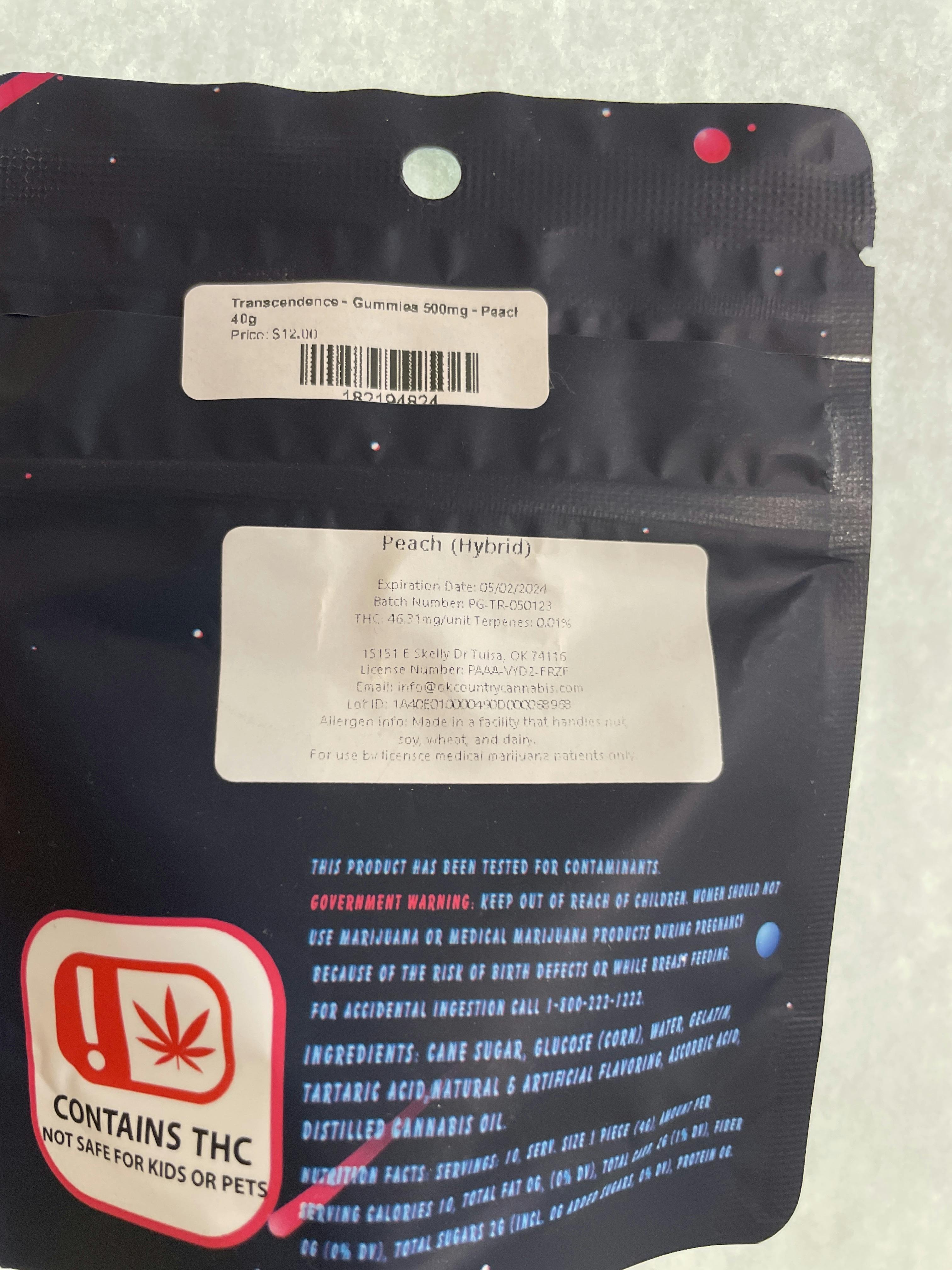 Transcendence - Gummies 500mg - Peach - 40g