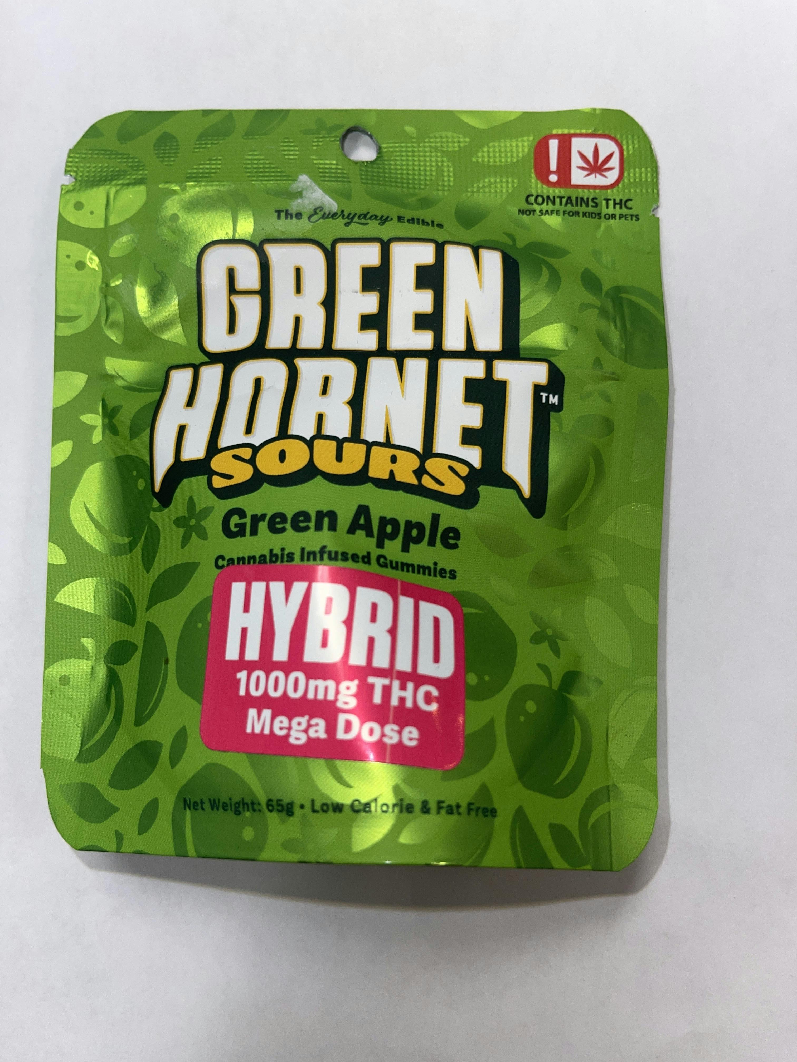 GREEN HORNET - 1000MG SOUR GUMMIES - GREEN APPLE
