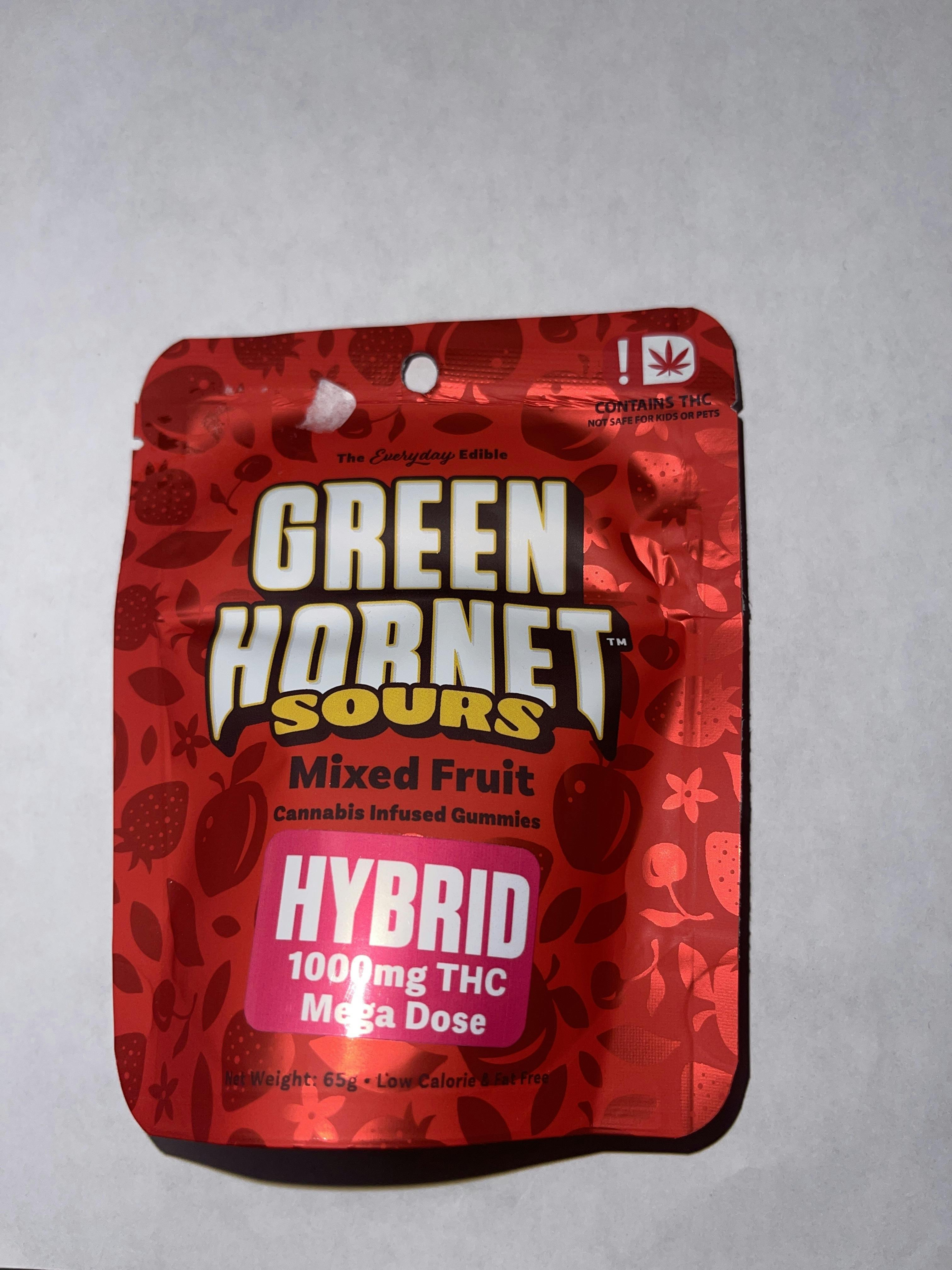 GREEN HORNET - 1000MG SOUR GUMMIES - MIXED FRUIT