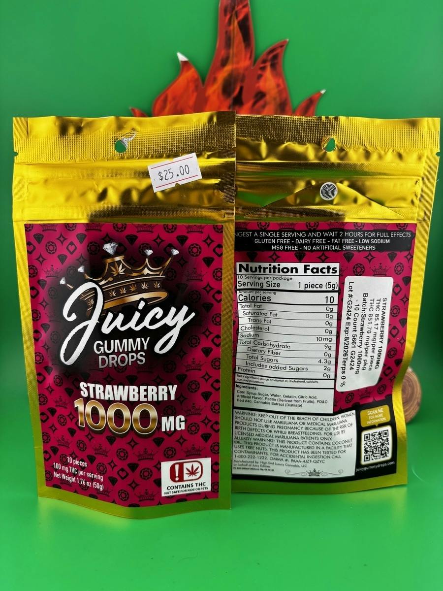 Juicy Gummy Drops 1000mg (Strawberry)