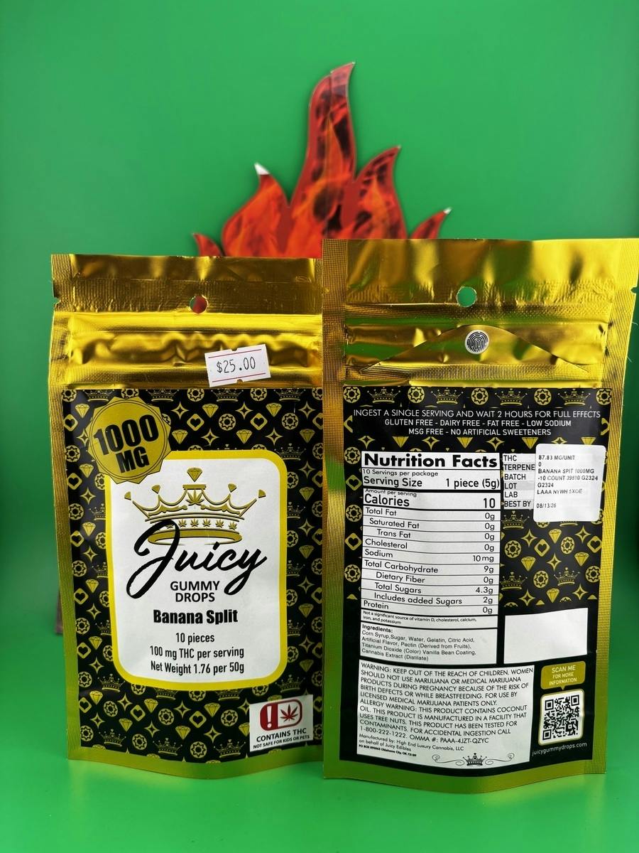 Juicy Gummy Drops 1000mg (Banana Split)