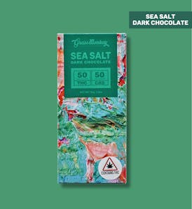 Grass Monkey - 50/50 CBD:THC Dark Chocolate Sea Salt Bar